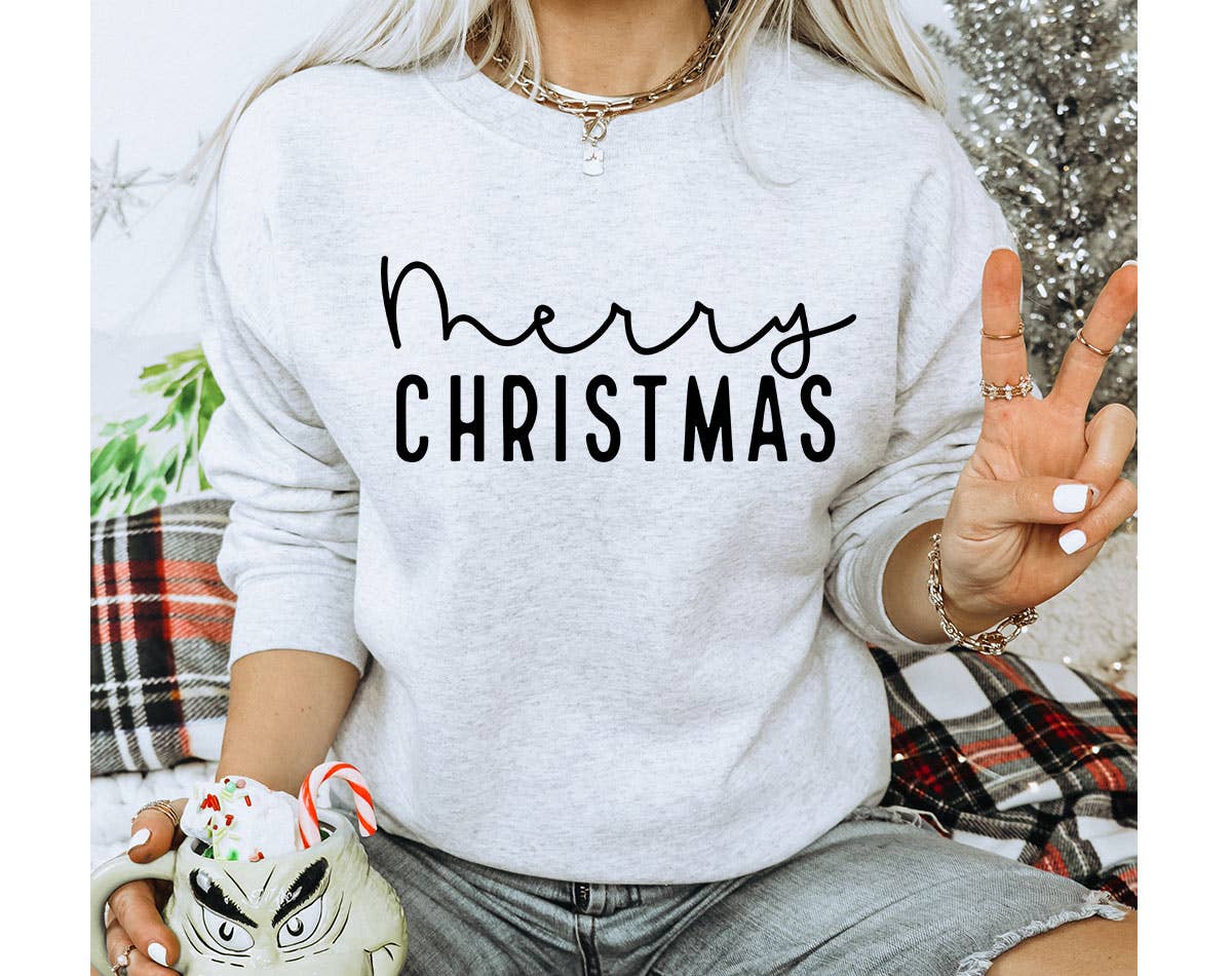 Merry Christmas - Cursive Christmas Sweatshirt T-Shirts, Hoodie | PodTeesHub.com