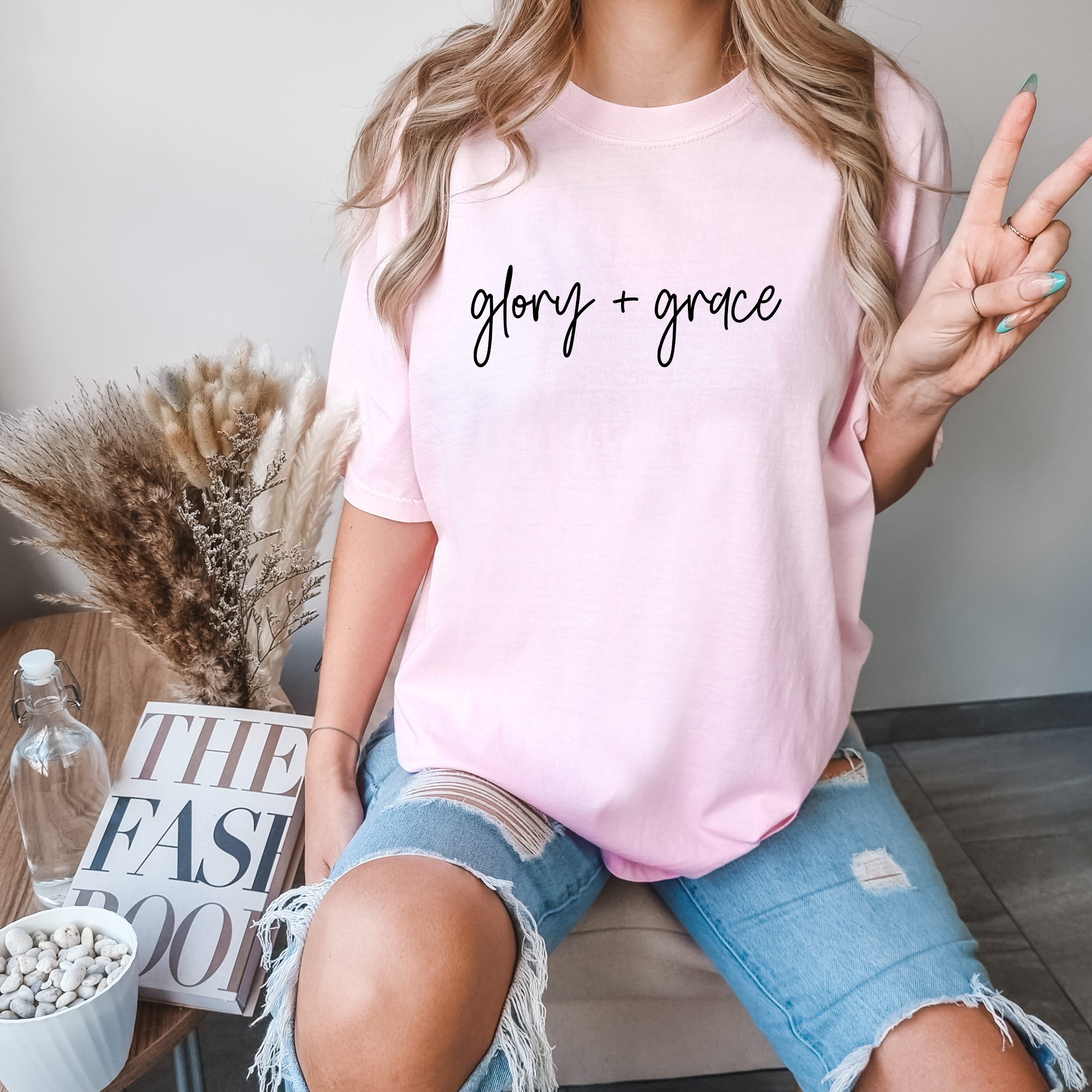 Glory + Grace Christian Tee - Graphic Tee - Faith Spring Tee Hoodie, Sweatshirt | PodTeesHub.com
