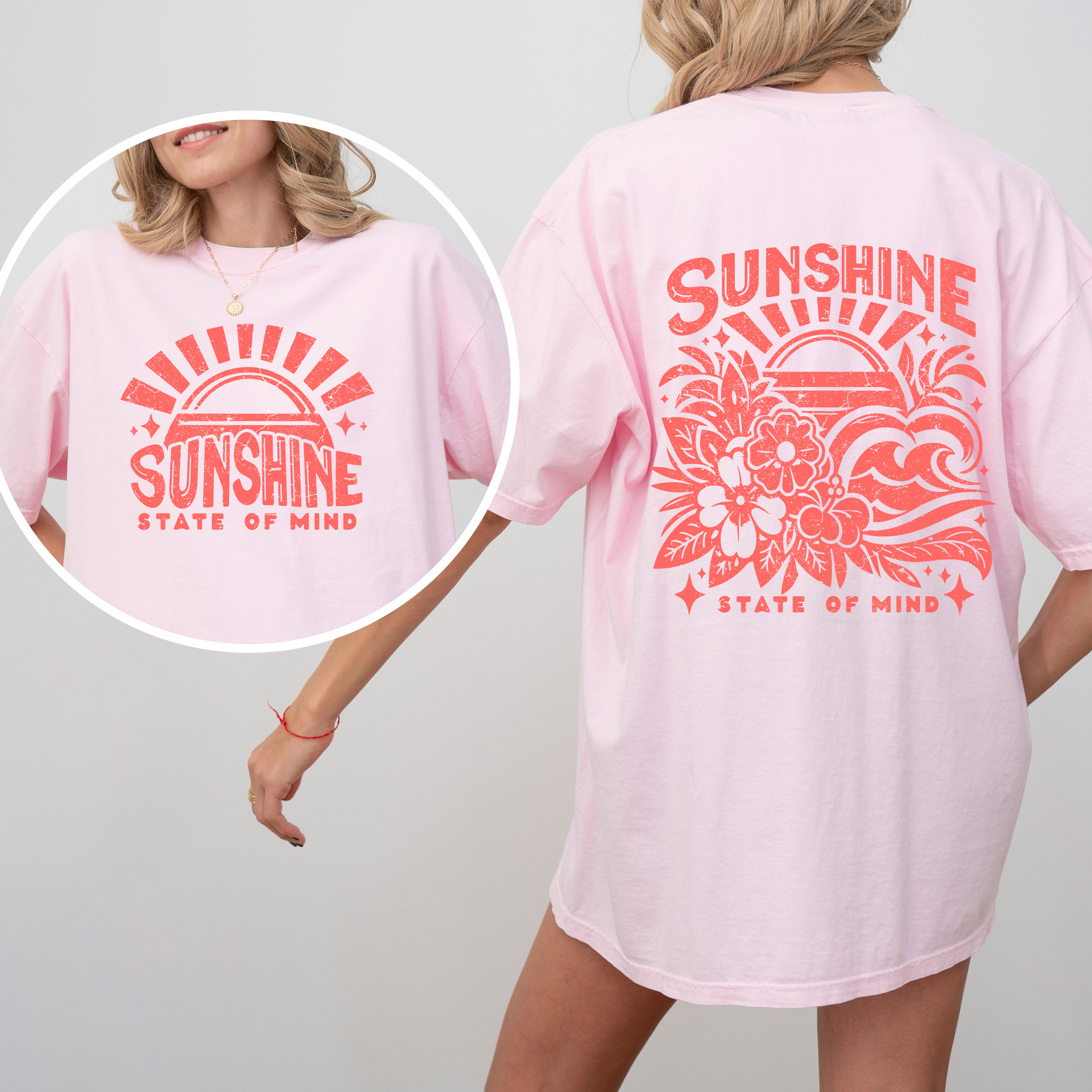 Sunshine State of Mind, Retro Beach Summer T-Shirt Hoodie, Sweatshirt | PodTeesHub.com