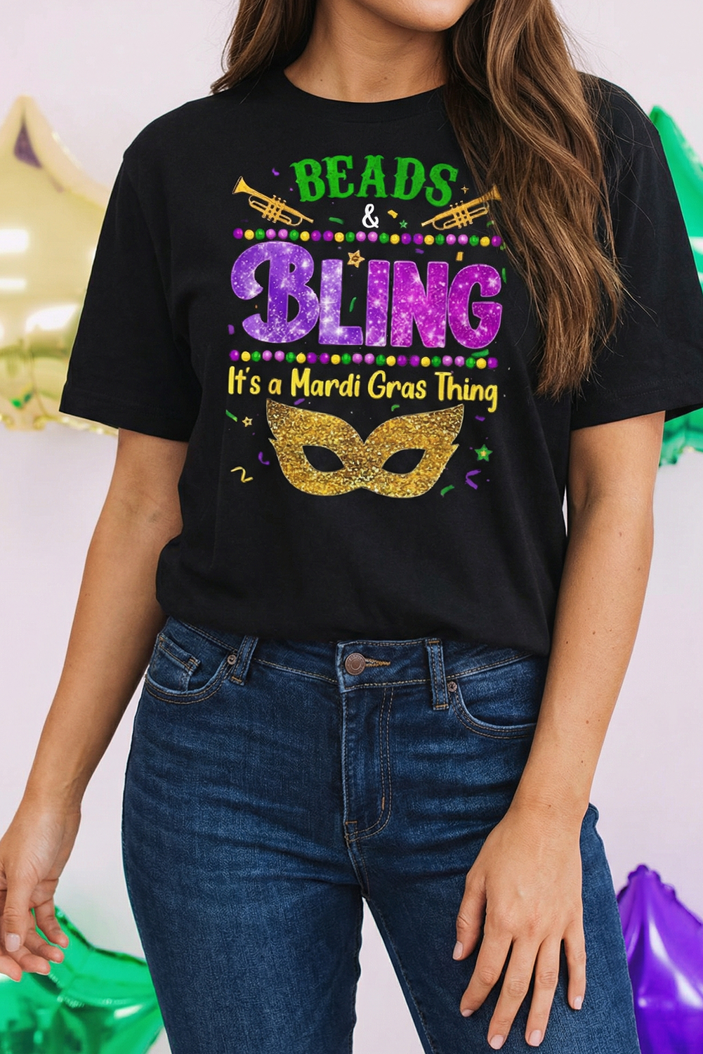 Beads & Bling Its A Mardi Gras Thing Graphic Tee (S-Xl) Hoodie, Sweatshirt | PodTeesHub.com