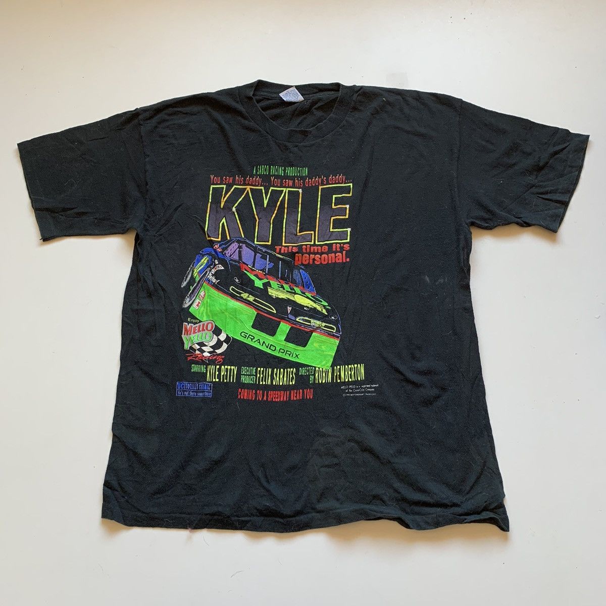 Vintage 1990s Mello Yello Nascar Racing Graphic T Shirt Xl Hoodie, Sweatshirt | PodTeesHub.com