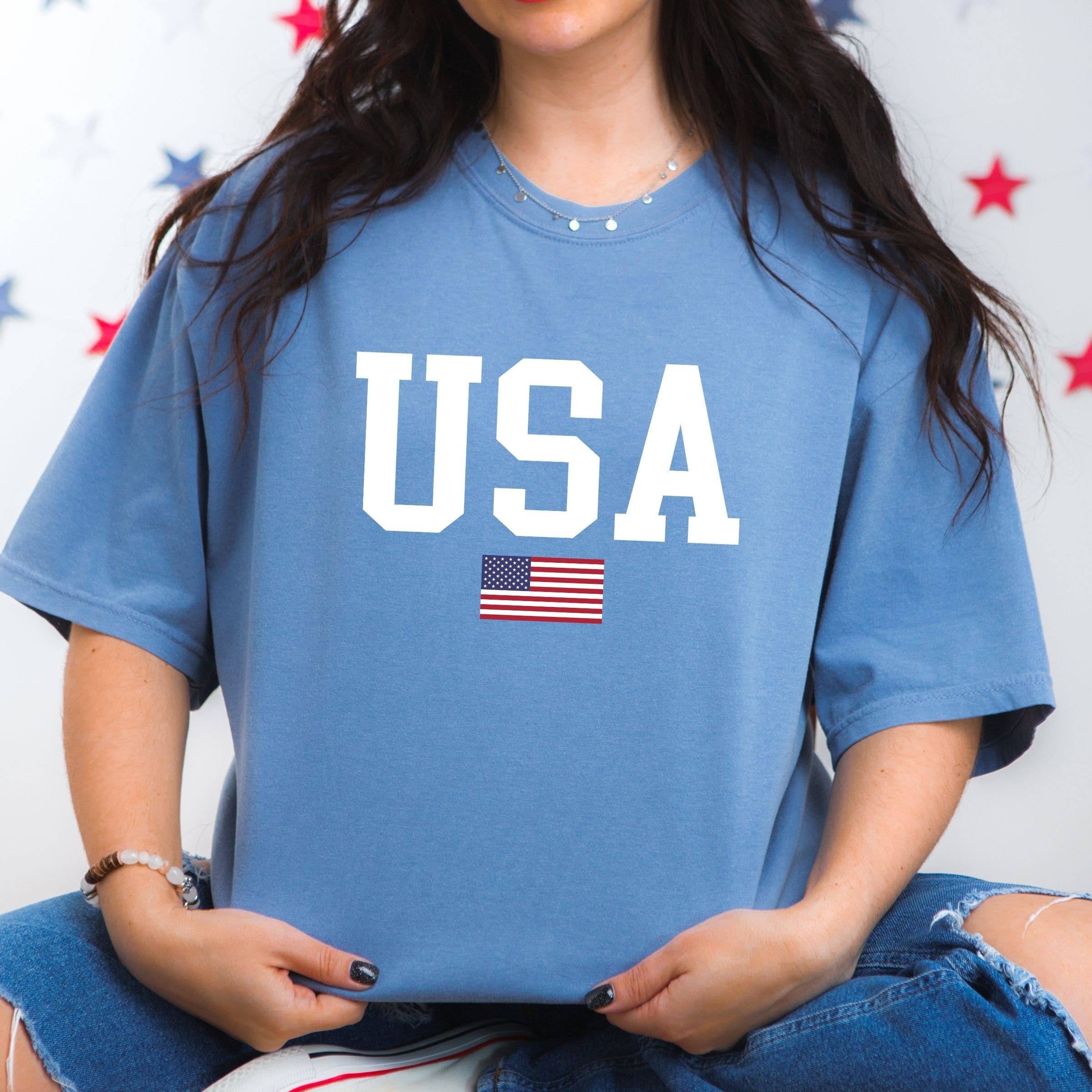 USA Flag Tee - 4Th of July Graphic Tee - Western Summer Tee Hoodie, Sweatshirt | PodTeesHub.com