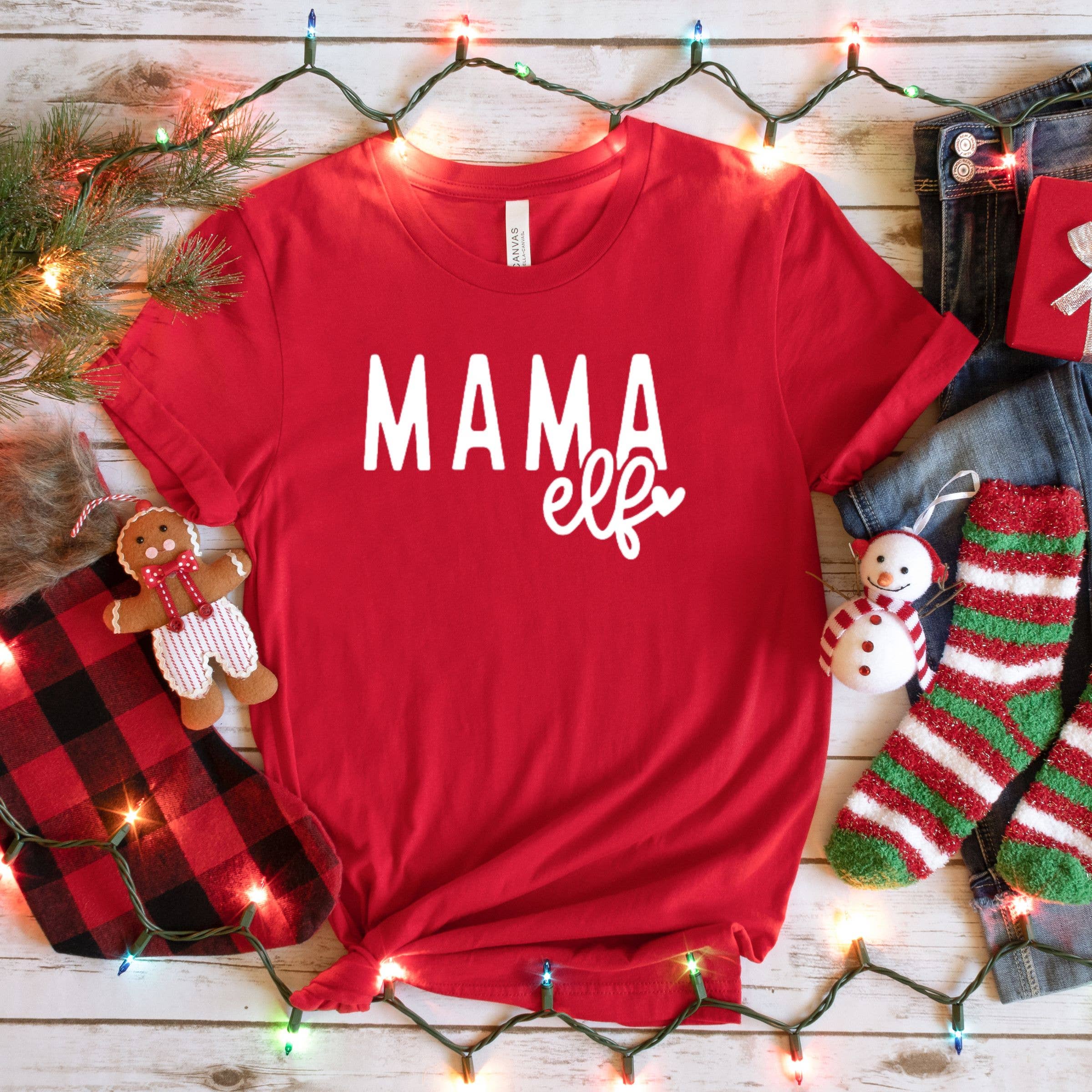 Mama Elf Christmas Tee - Multiple Colors - Christmas T-Shirt Hoodie, Sweatshirt | PodTeesHub.com