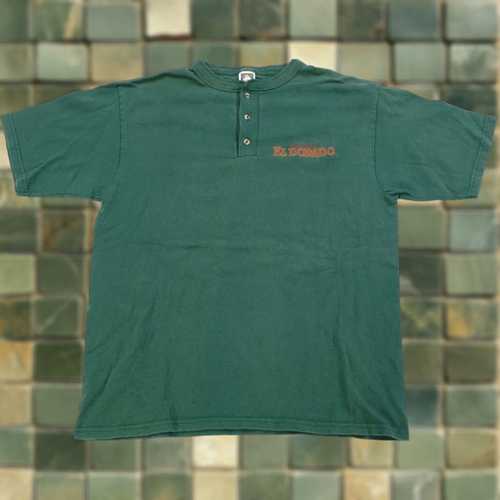 Vintage Rare Cotton Deluxe The Road To El Dorado 2000 Film Henley T Shirt 2000s Sz L Green M Hoodie, Sweatshirt