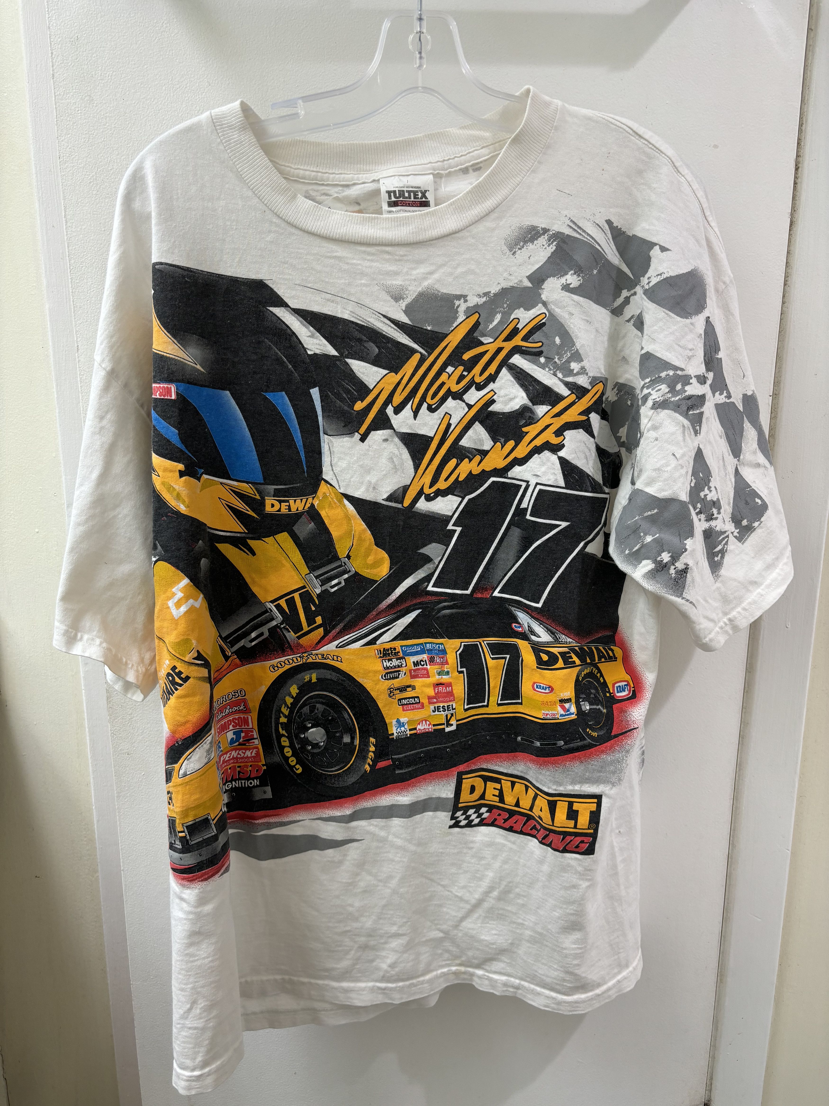 Vintage 1999 Nascar Matt Kenseth Aop Vintage Tee Size Xl Hoodie, Sweatshirt | PodTeesHub.com