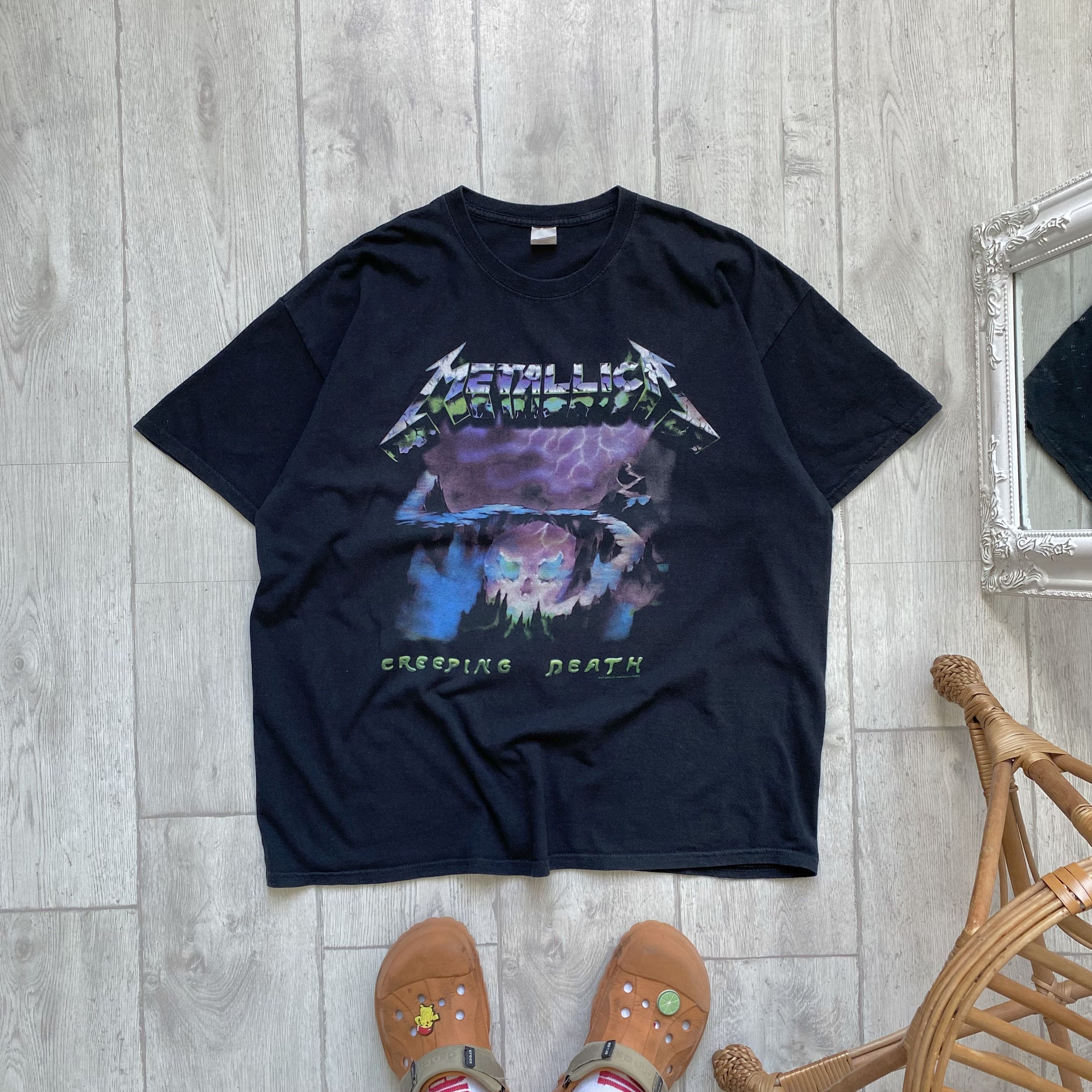 Vintage 00s Metallica Rock Band Tee Creping Death Hoodie, Sweatshirt | PodTeesHub.com