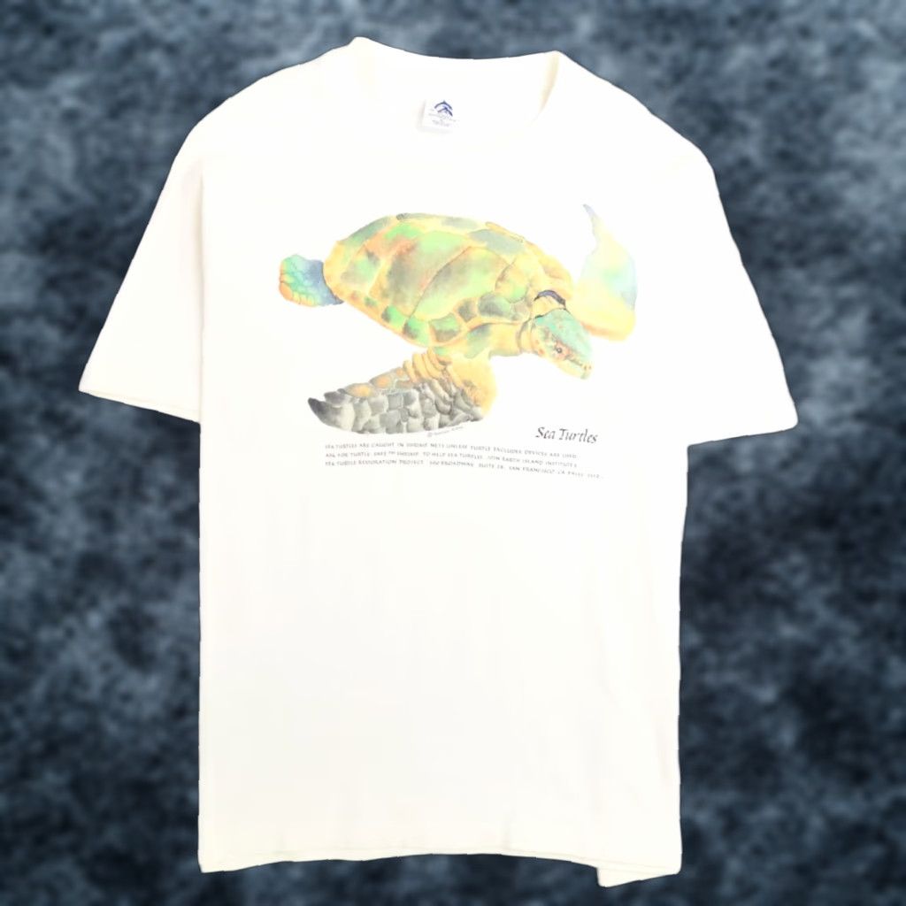 Vintage Unbranded T Shirt Sea Turtles Men S Xl White Nature 90s Hoodie, Sweatshirt | PodTeesHub.com