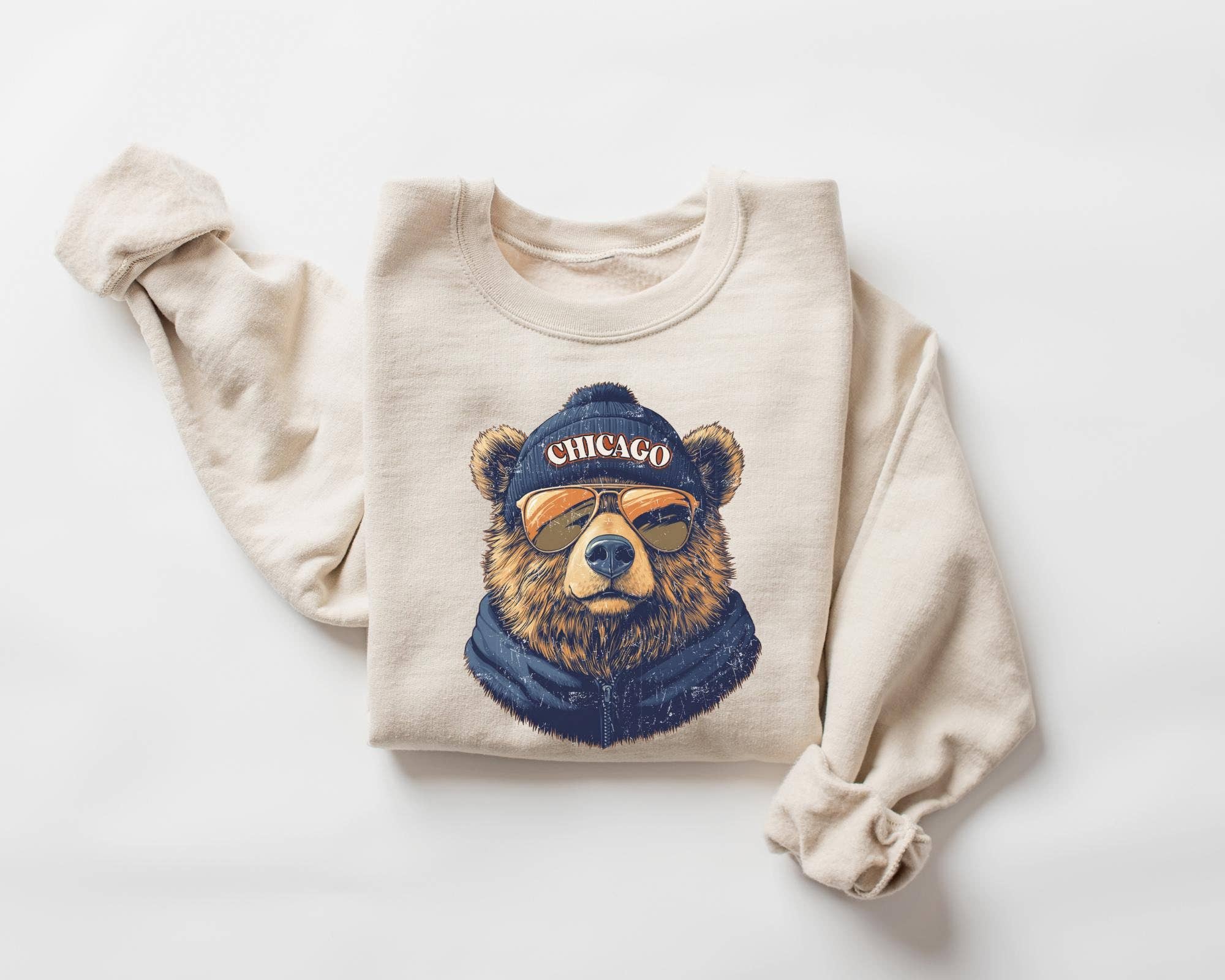 Chi-Cago Bears Vintage Football Sweatshirt - Trendy Fan Gear T-Shirts, Hoodie | PodTeesHub.com