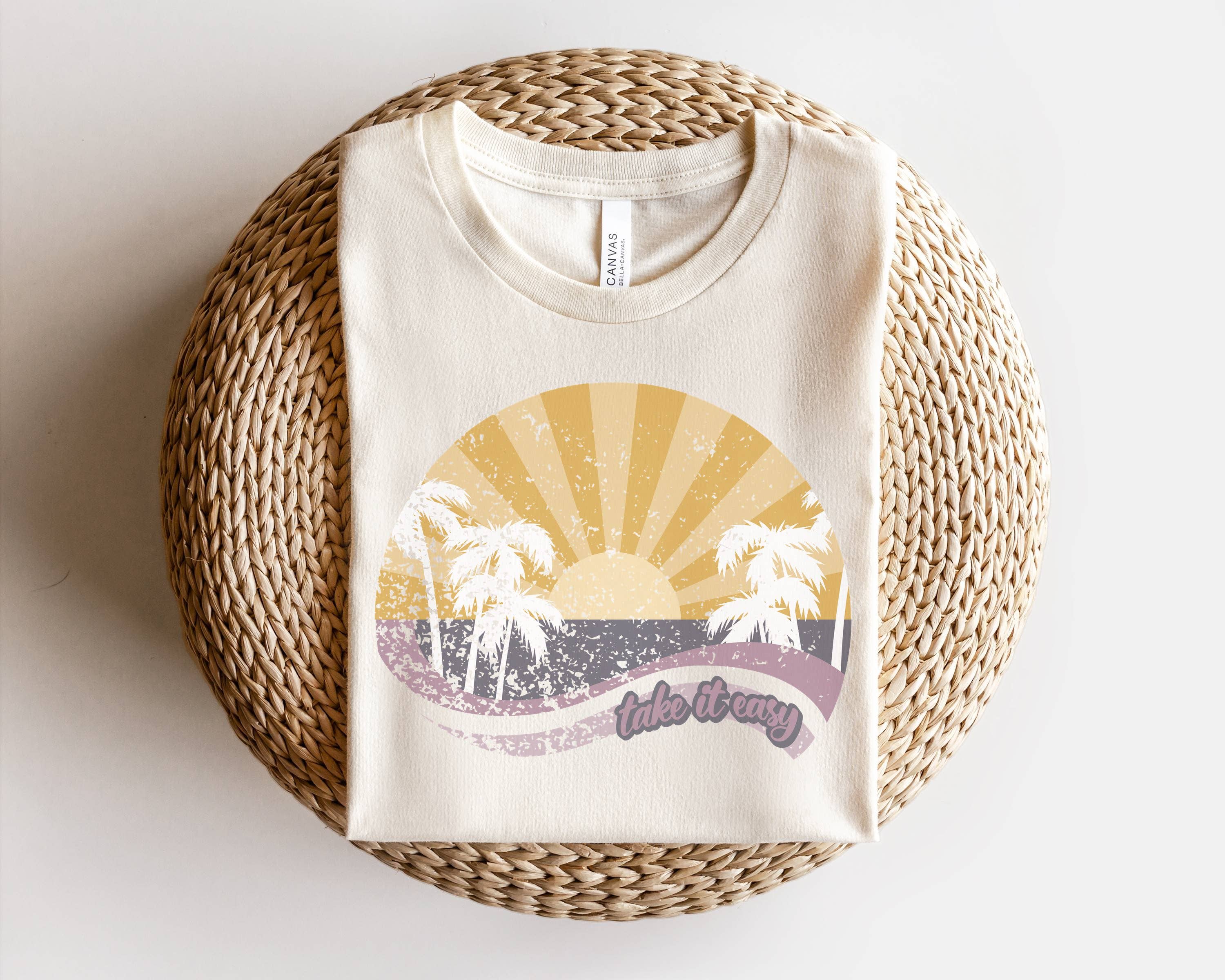 Retro Take It Easy Tee | Beachy Vibes Tee Hoodie, Sweatshirt | PodTeesHub.com