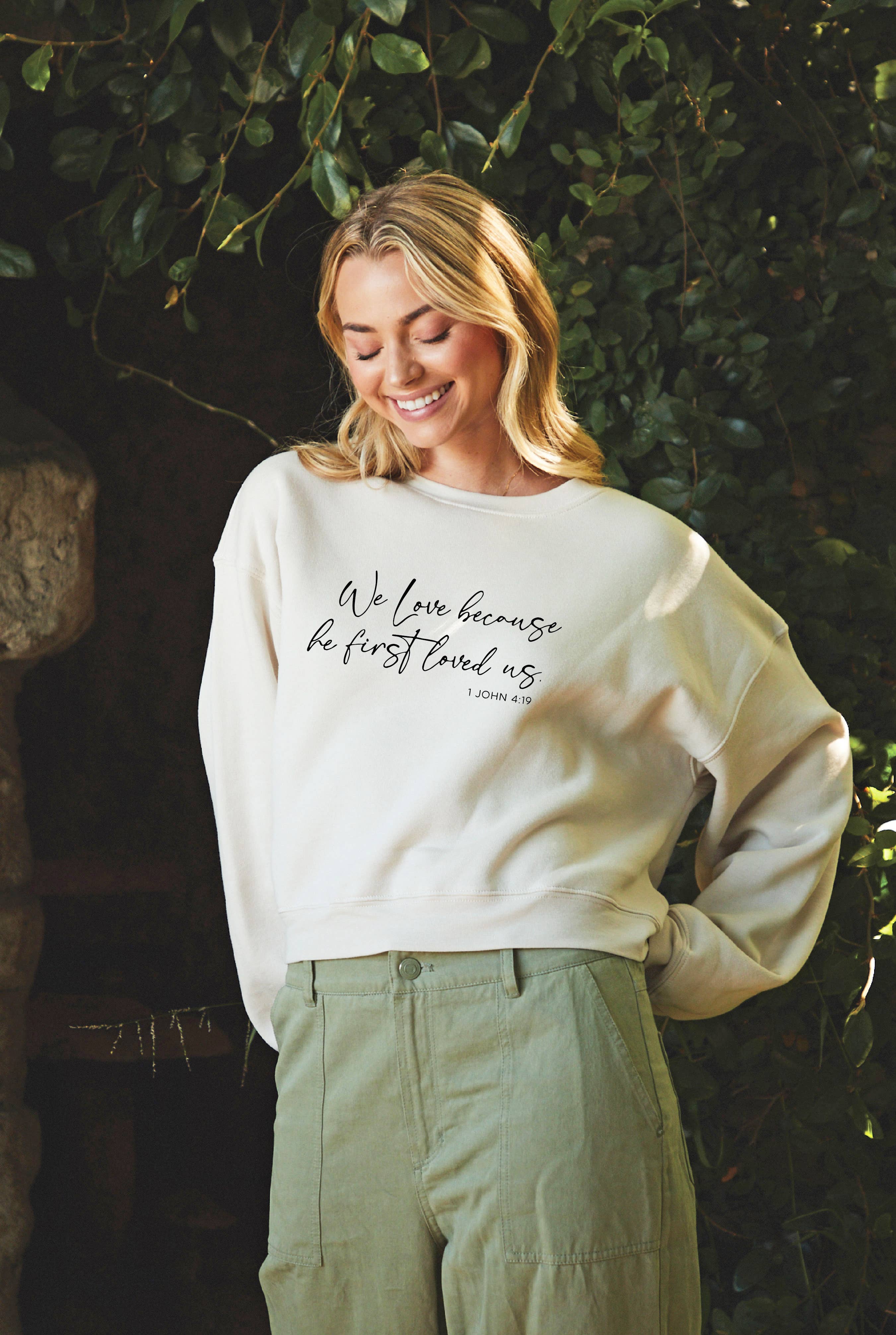 We Love Because Mid Cropped Graphic Sweatshirt T-Shirts, Hoodie | PodTeesHub.com