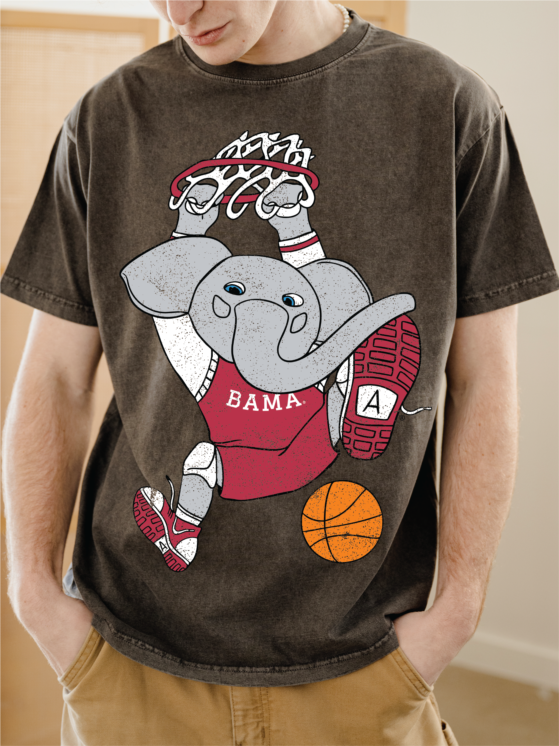 Bama Crimson Tide Double Baller Asphalt Heavyweight Tee Hoodie, Sweatshirt | PodTeesHub.com