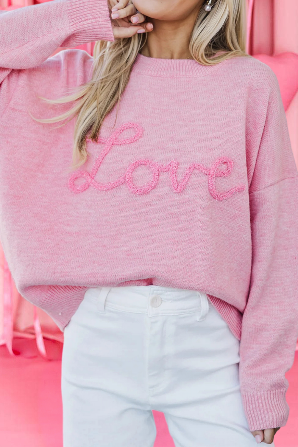 66Corded Love Script Graphic Baggy Sweater (S-Xl) T-Shirts, Hoodie, Sweatshirt | PodTeesHub.com