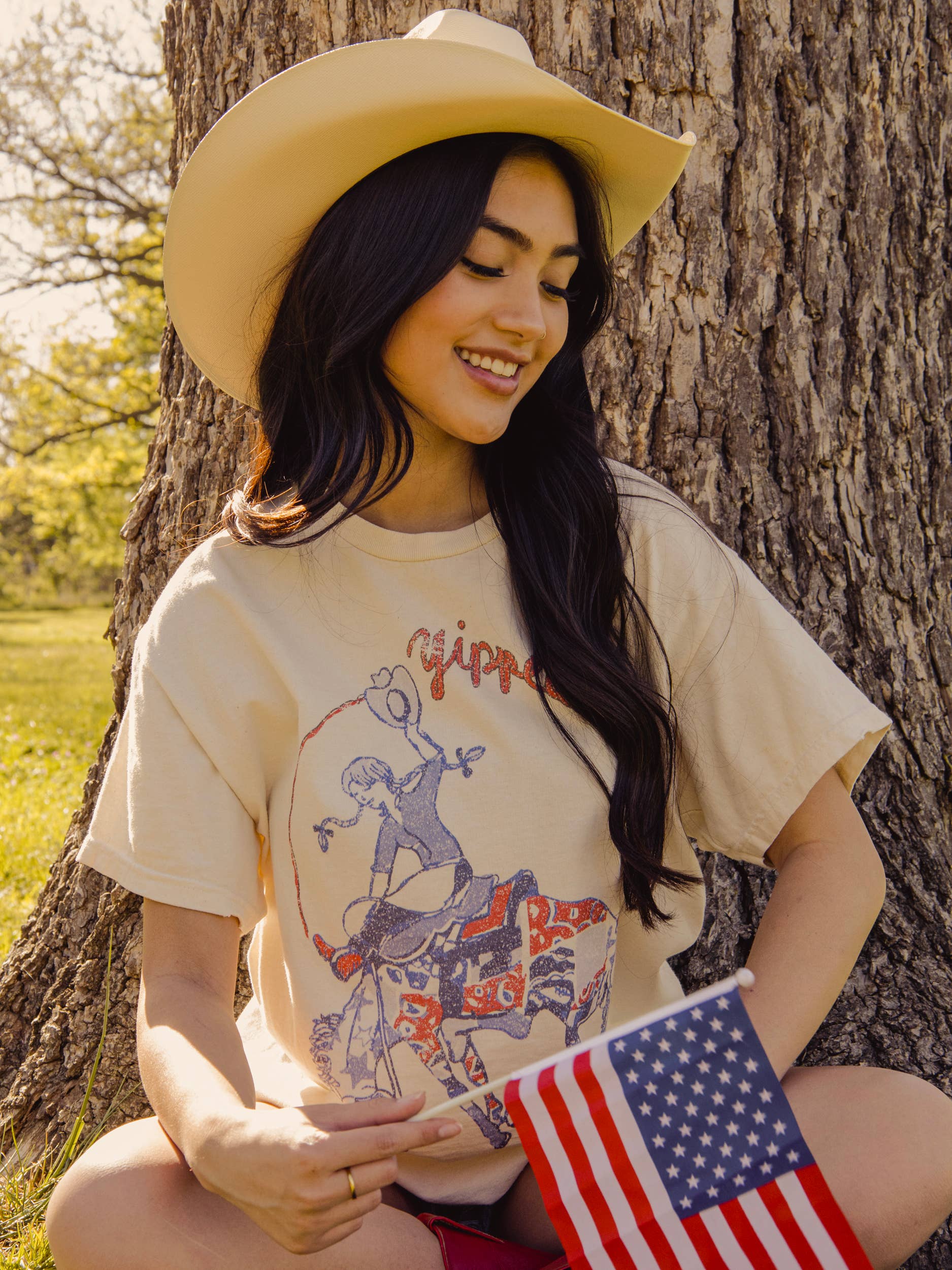 Yippee Off White Thrifted Graphic Tee Hoodie, Sweatshirt | PodTeesHub.com