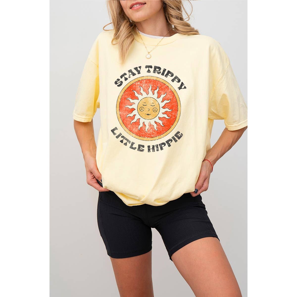 Stay Trippy Little Hippie Vintage Graphic Oversized Tee Hoodie, Sweatshirt | PodTeesHub.com