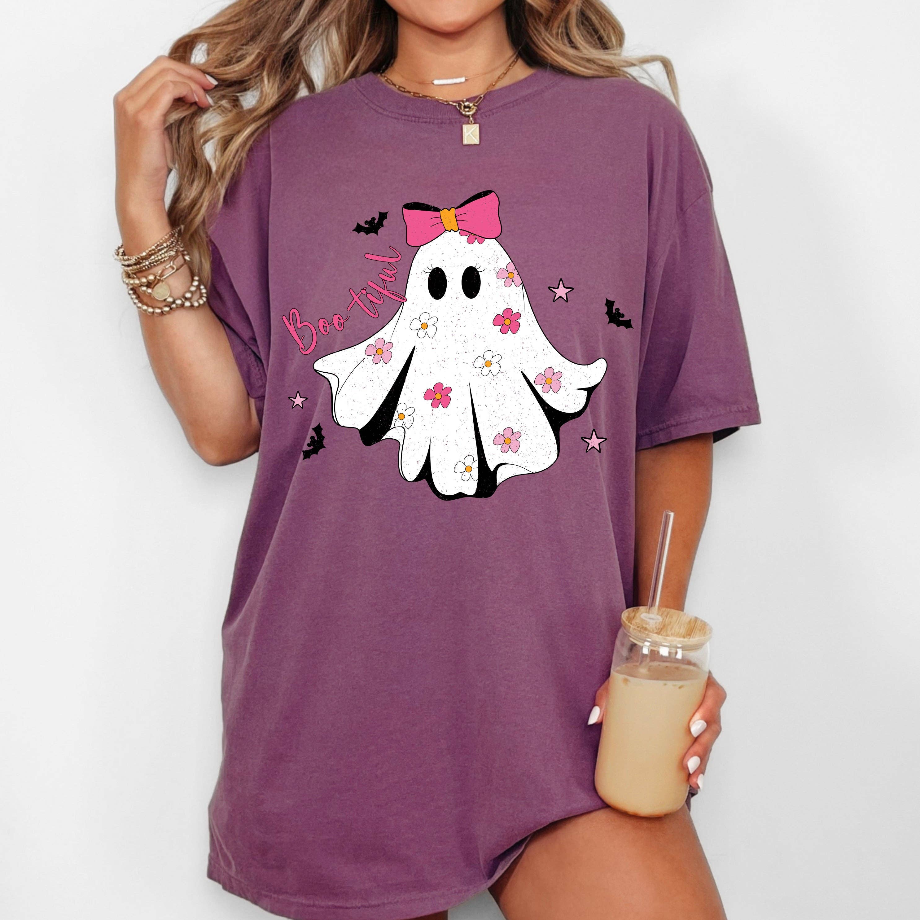 Bootiful Ghost, Coquette, Vintage, Western Halloween Tshirt Hoodie, Sweatshirt | PodTeesHub.com