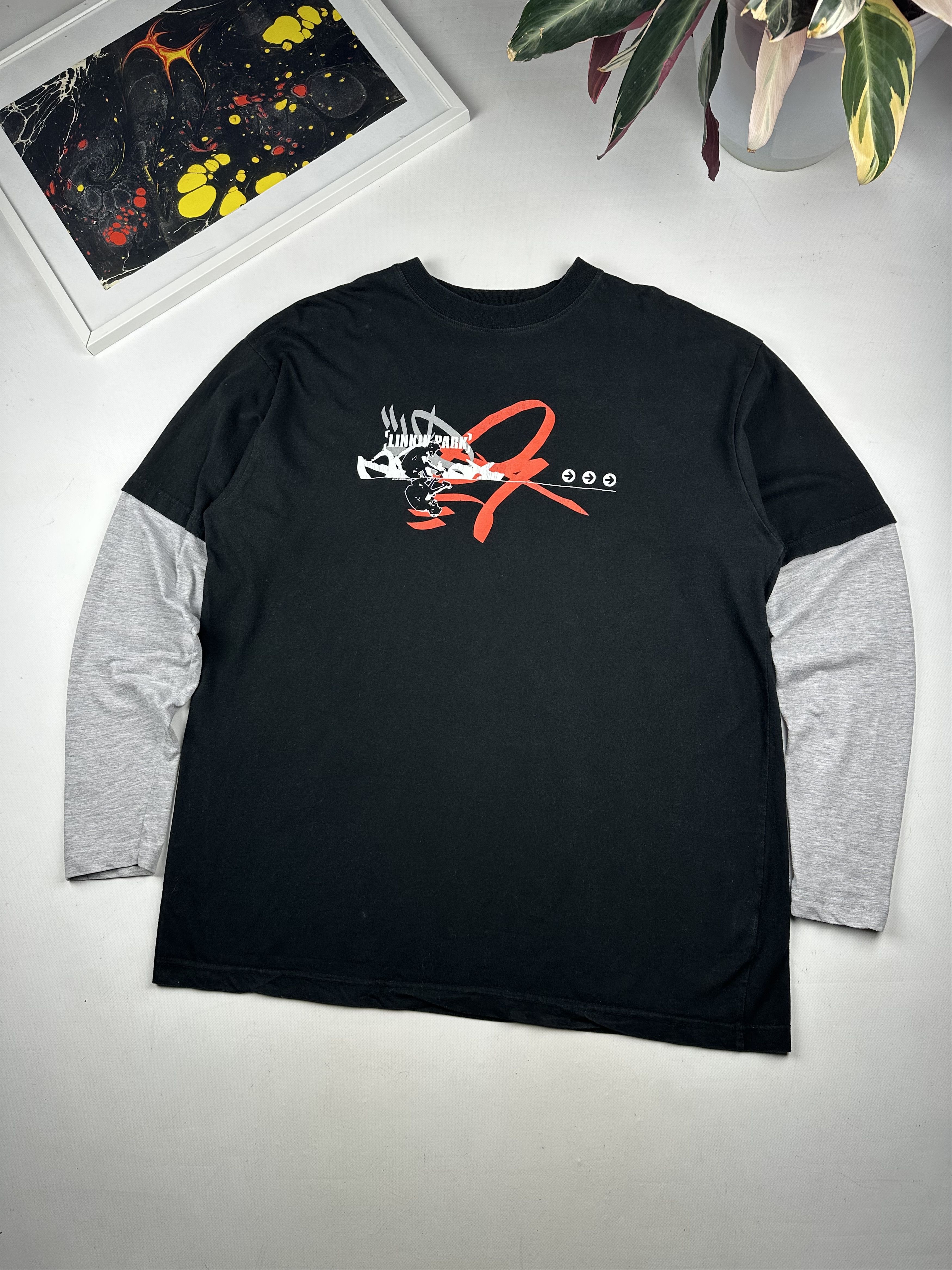 Band Tees Linkin Park 2003 Vintage Layered Long Sleeve Hoodie, Sweatshirt | PodTeesHub.com