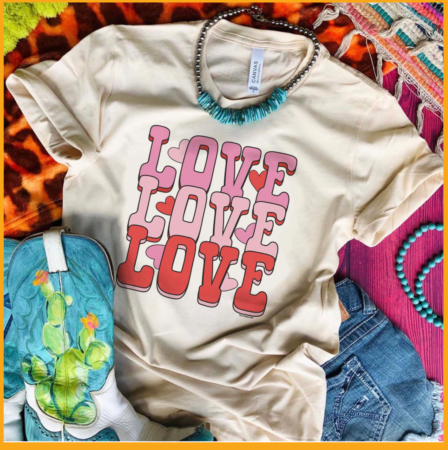Love, Love, Love- Cream Tee Hoodie, Sweatshirt | PodTeesHub.com