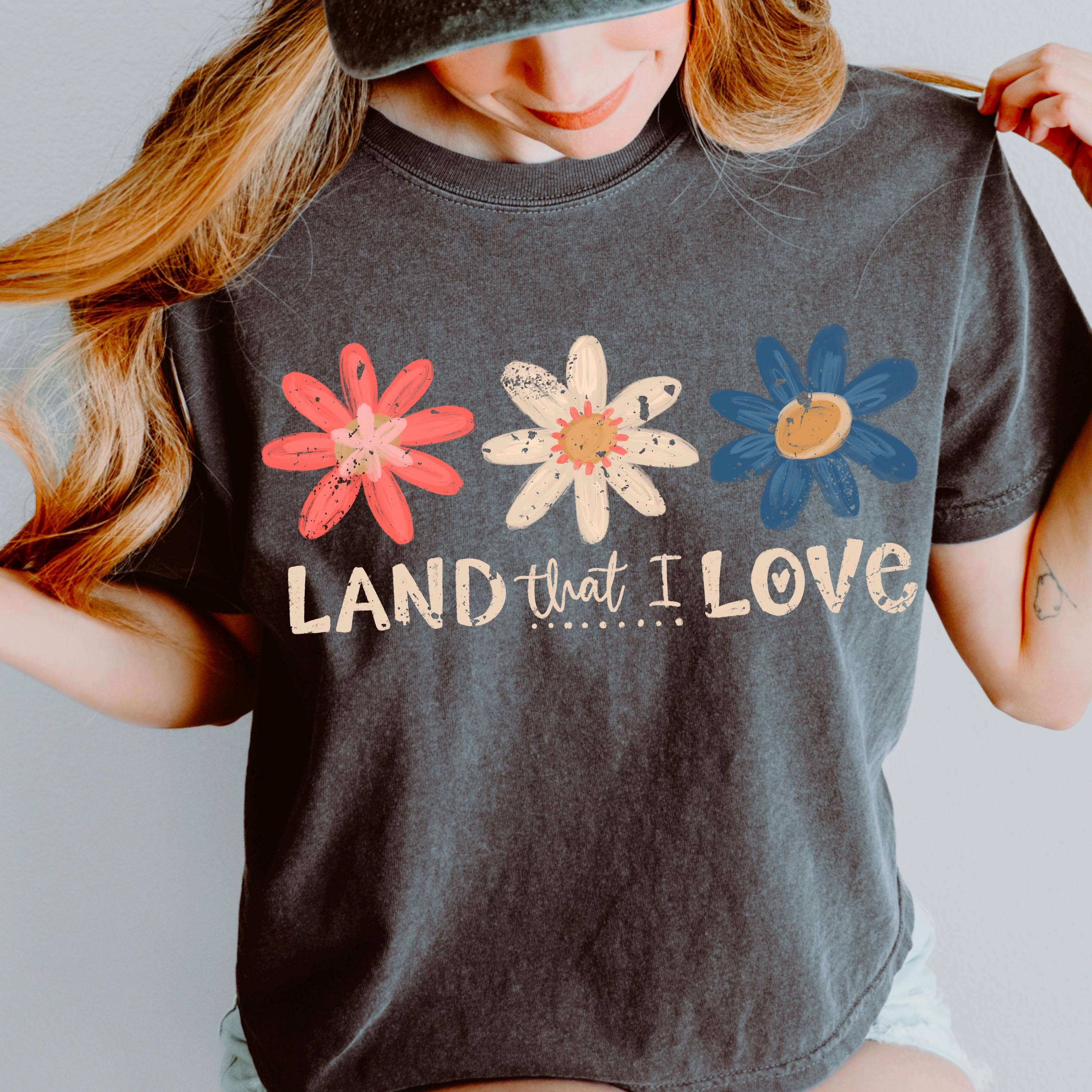 Floral USA Independence Day Daisy Shirt Hoodie, Sweatshirt | PodTeesHub.com