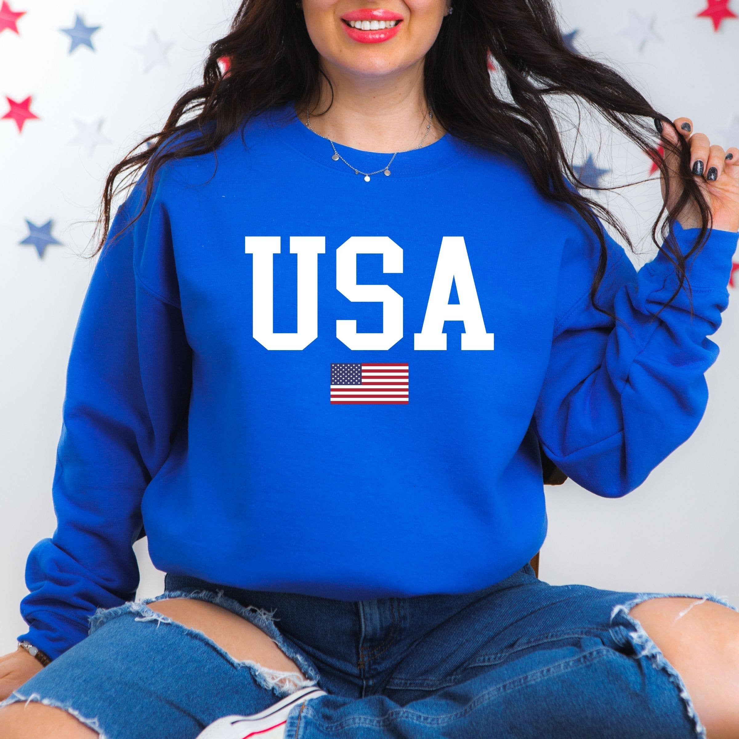 USA Flag America Sweatshirt - 4th of July Western Summer T-Shirts, Hoodie | PodTeesHub.com