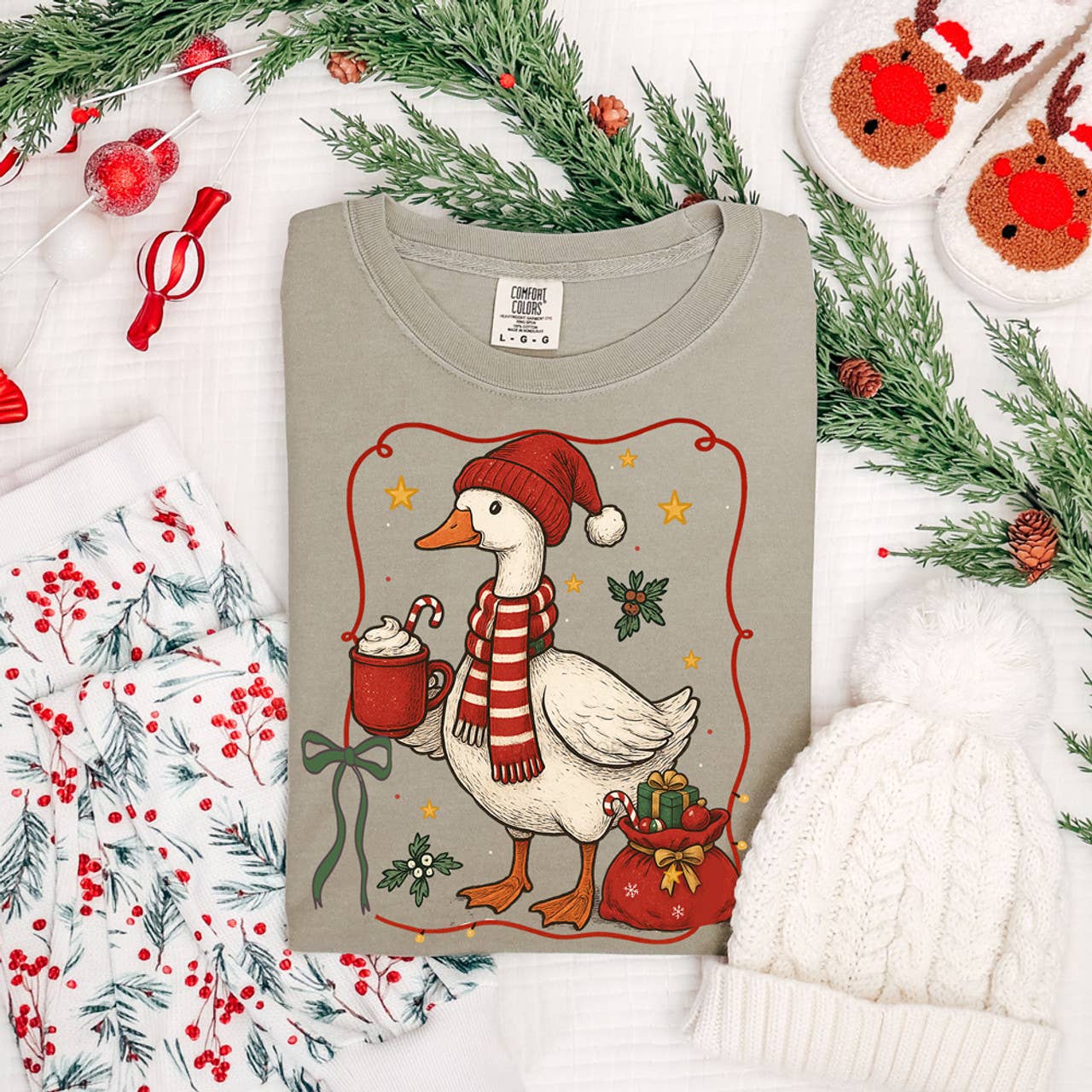 Christmas Goose Tee Hoodie, Sweatshirt | PodTeesHub.com