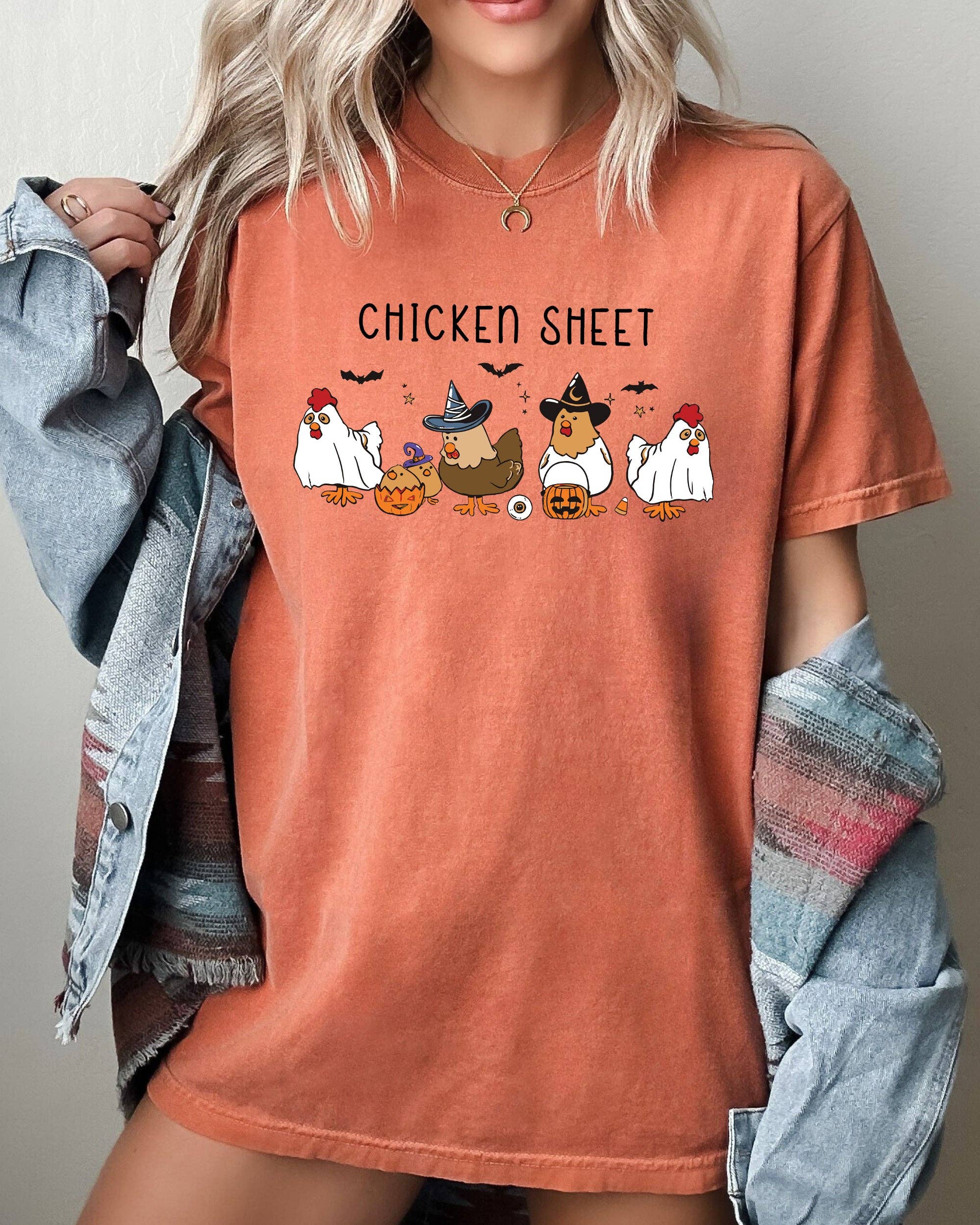 Chicken Sheet, Ghost, Skeleton, Funny, Halloween T-Shirt Hoodie, Sweatshirt | PodTeesHub.com