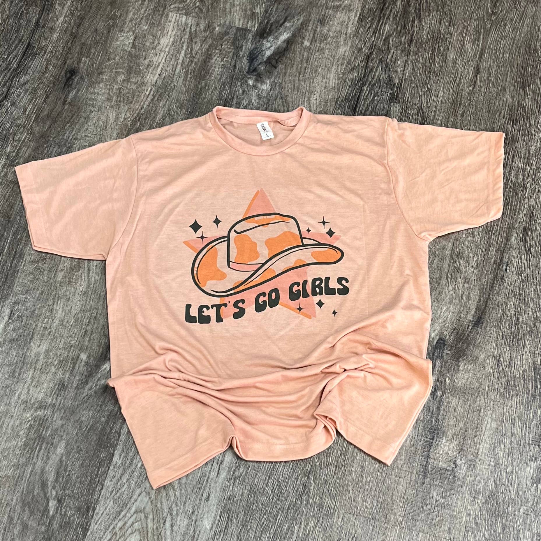 Let’S Go Girls On Peach Tee Hoodie, Sweatshirt | PodTeesHub.com