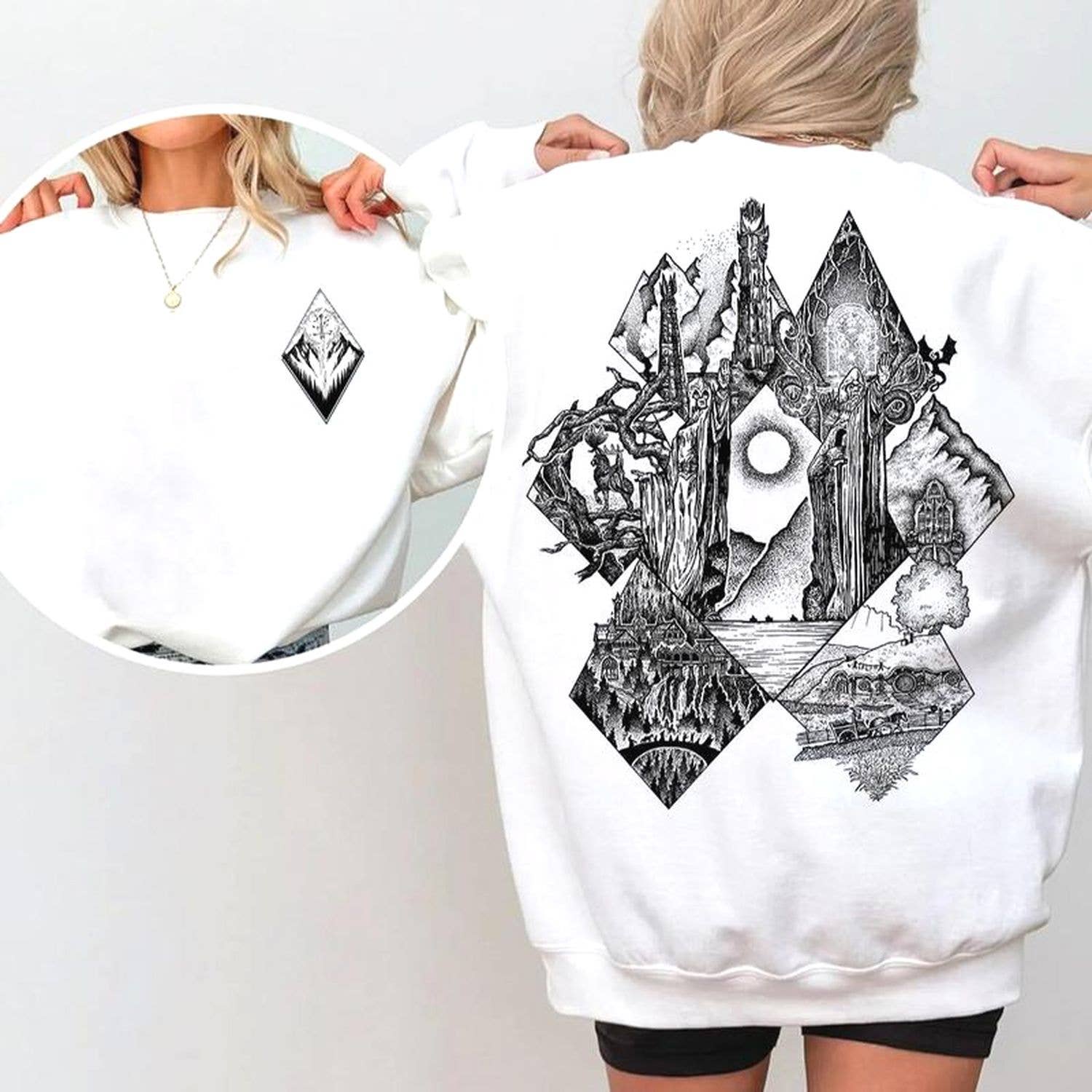 Lotr Middle Earth Vintage Casual Sweatshirt - the Hobbit T-Shirts, Hoodie | PodTeesHub.com