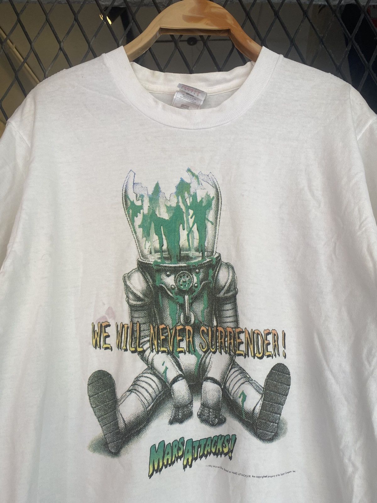 Vintage Vtg 90s Mars Attack Promo Tee Movie T Shirt Topps Comic Hoodie, Sweatshirt | PodTeesHub.com