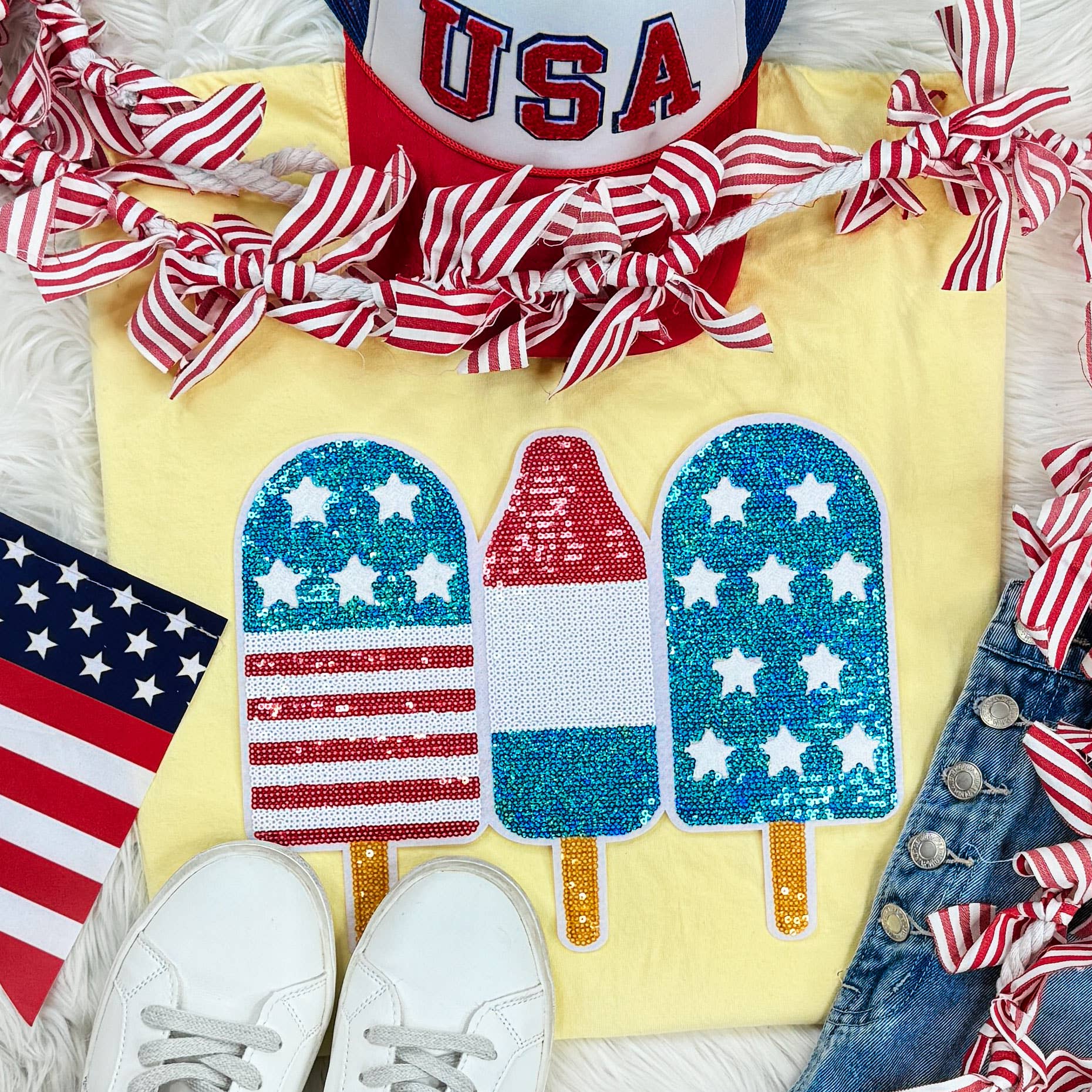 Popsicles Sequin Patch Tee Hoodie, Sweatshirt | PodTeesHub.com