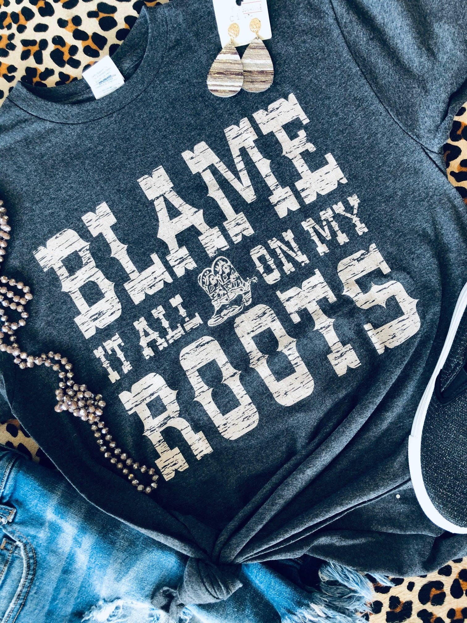 Roots Charcoal Gray Cotton-Polyester Women's Tee Hoodie, Sweatshirt | PodTeesHub.com