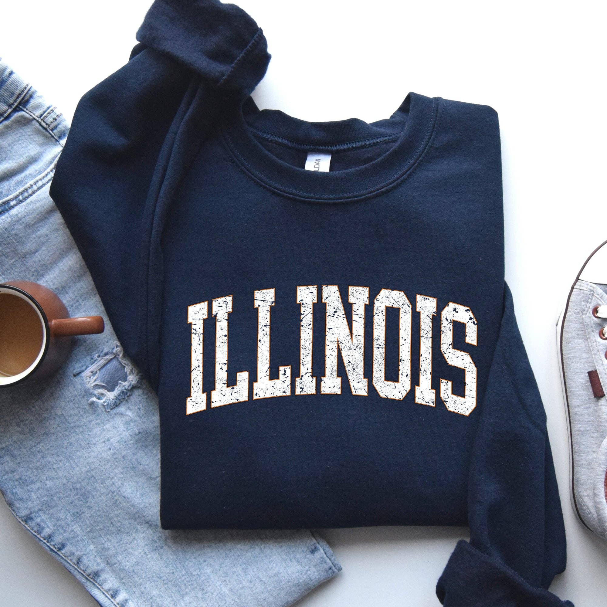 Illinois Football Sports Game Day Touchdown State Sweatshirt T-Shirts, Hoodie | PodTeesHub.com
