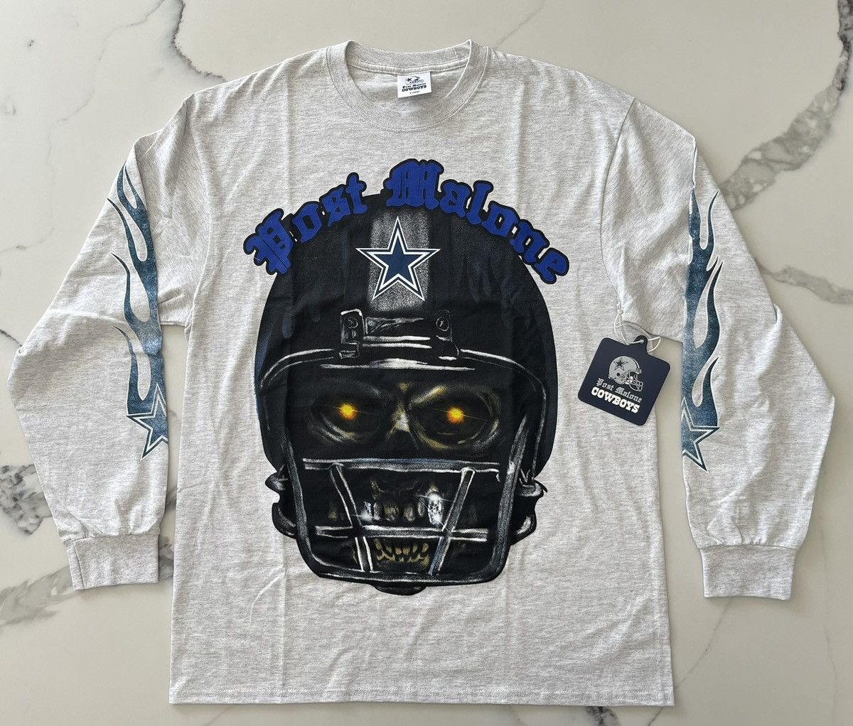Rap Tees Post Malone Dallas Cowboys Skeleton Long Sleeve Sz Xl New Hoodie, Sweatshirt | PodTeesHub.com