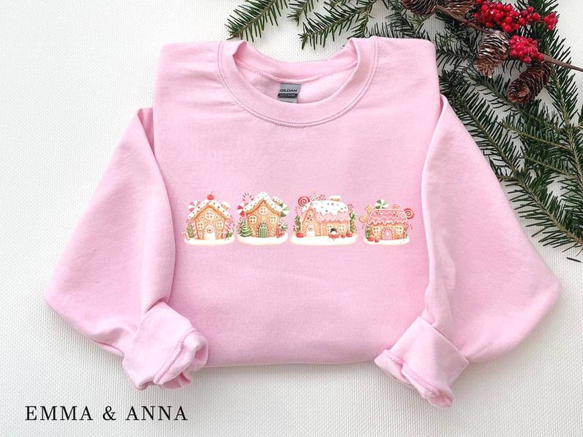 Gingerbread Christmas Sweatshirt - Festive Holiday Crewneck T-Shirts, Hoodie | PodTeesHub.com