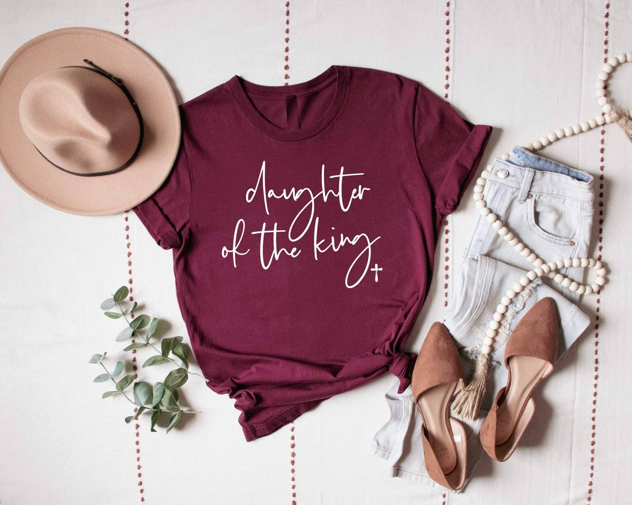 Christian Daughter of the King Bella Spring Graphic Tee Hoodie, Sweatshirt | PodTeesHub.com