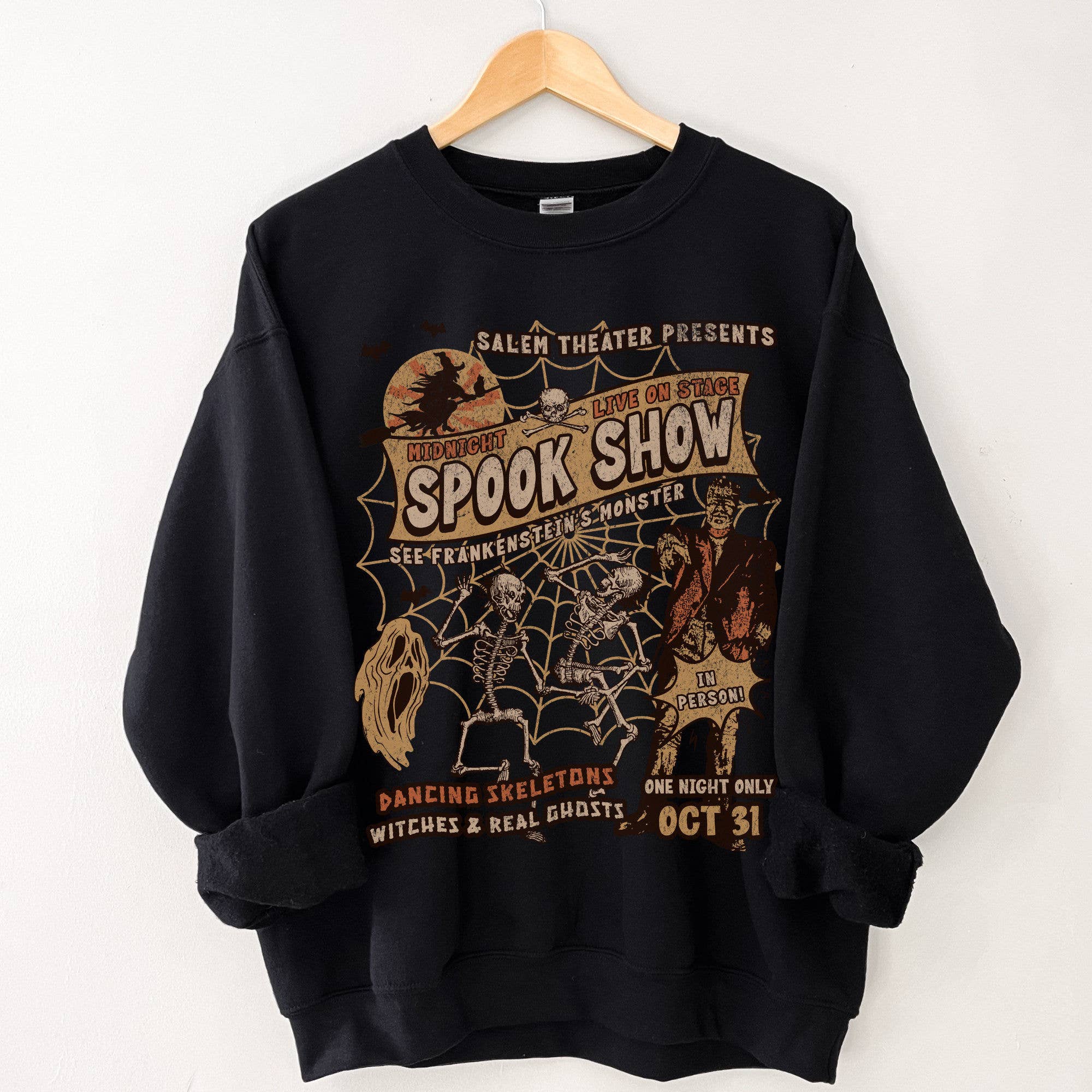 Monster Mash Retro Halloween Crewneck Sweatshirt T-Shirts, Hoodie | PodTeesHub.com