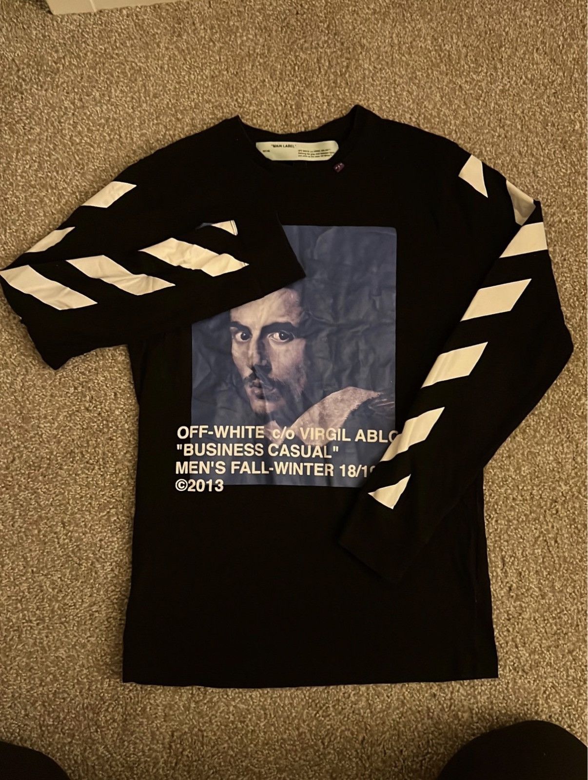 White Off White Business Casual Long Sleeve Tee Fw18 19 Hoodie, Sweatshirt | PodTeesHub.com