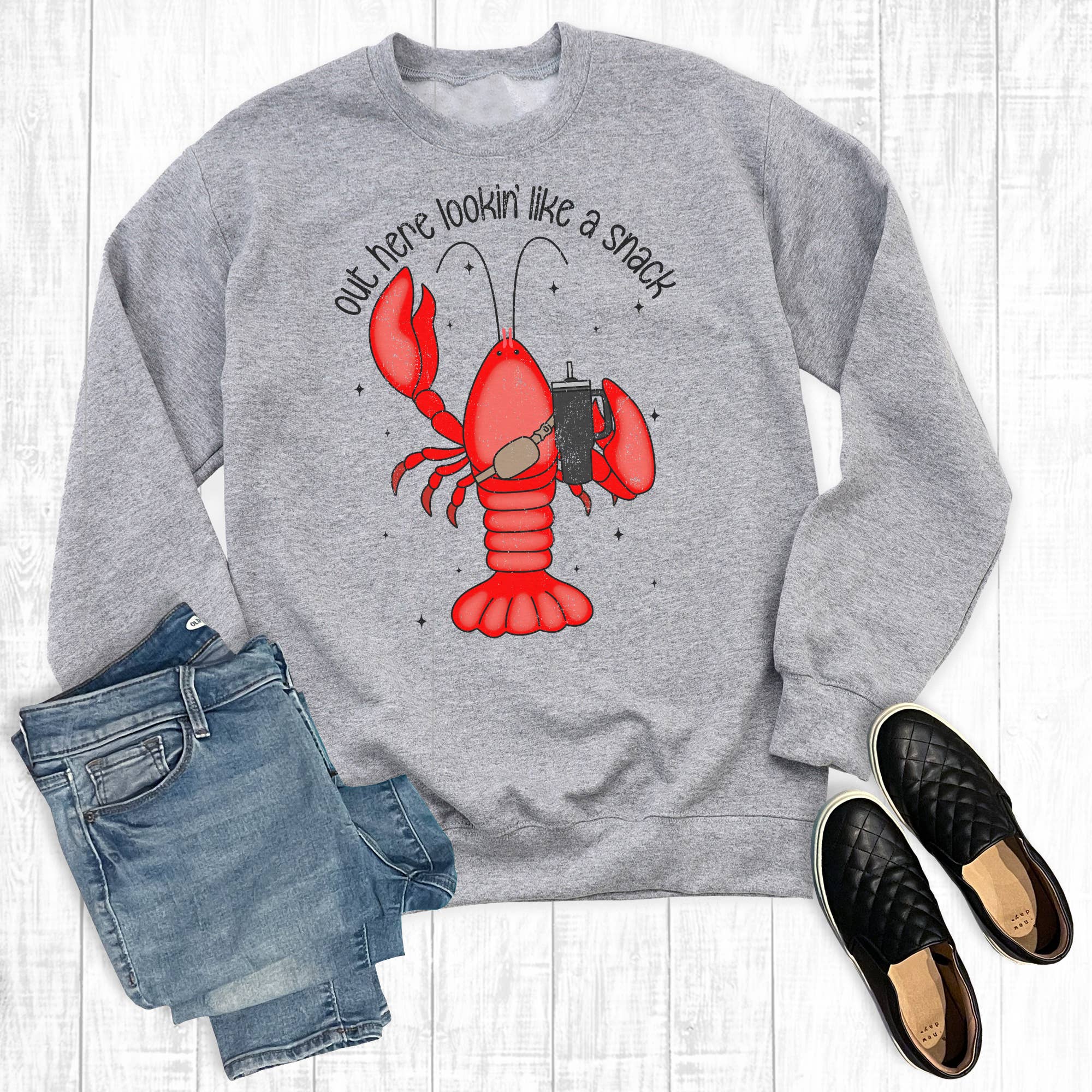 Boujee Crawfish Out Here Lookin' Like A Snack Sweatshirt T-Shirts, Hoodie | PodTeesHub.com