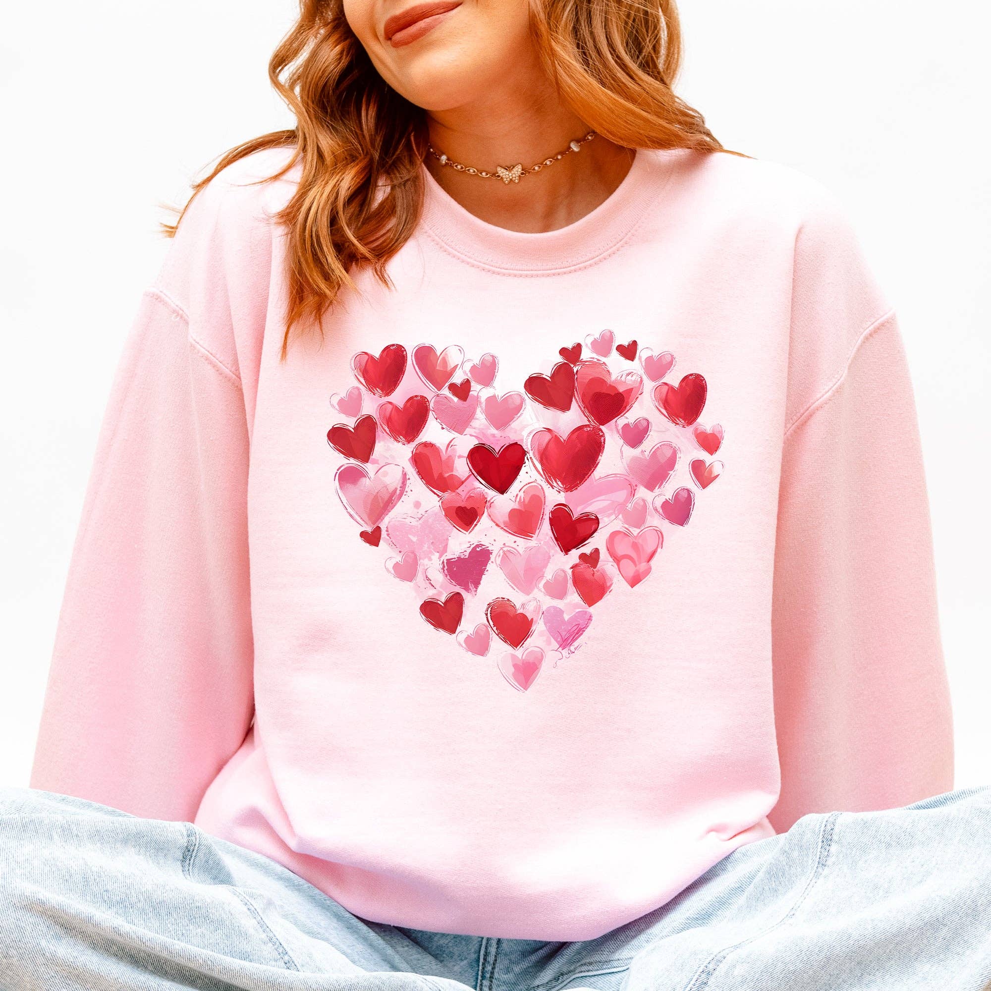 Gorgeous, Watercolor Heart Valentine's Day Sweatshirt T-Shirts, Hoodie | PodTeesHub.com