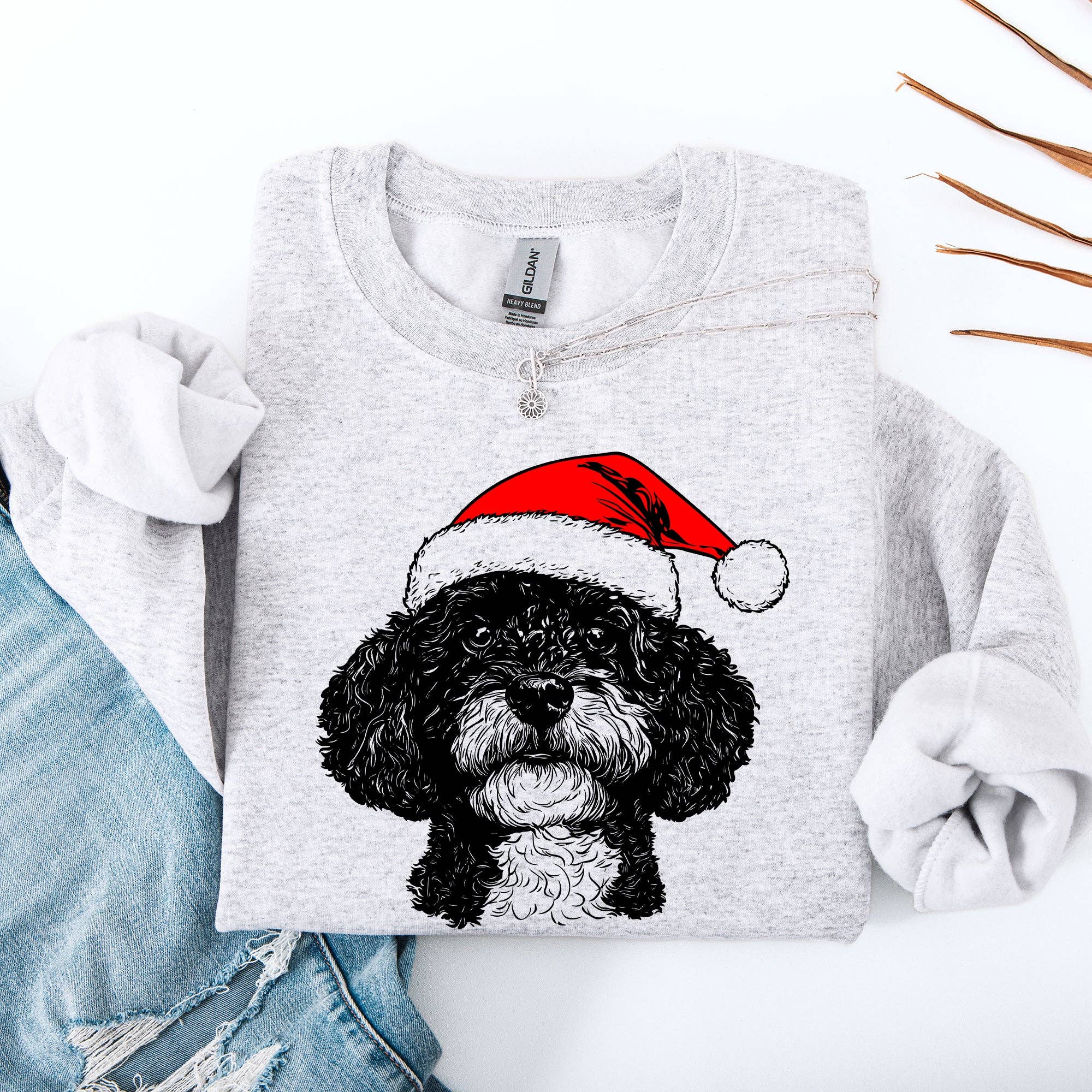 Portuguese Water Dog, Santa, Dog, Christmas, Pet Sweatshirt T-Shirts, Hoodie | PodTeesHub.com