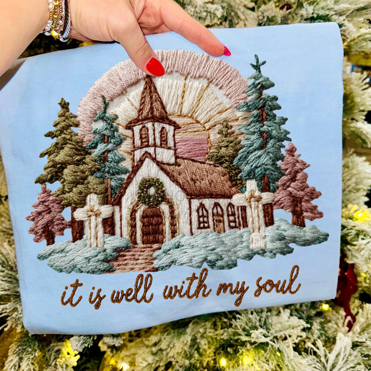 Faux Yarn It Is Well with My Soul Tee Hoodie, Sweatshirt | PodTeesHub.com