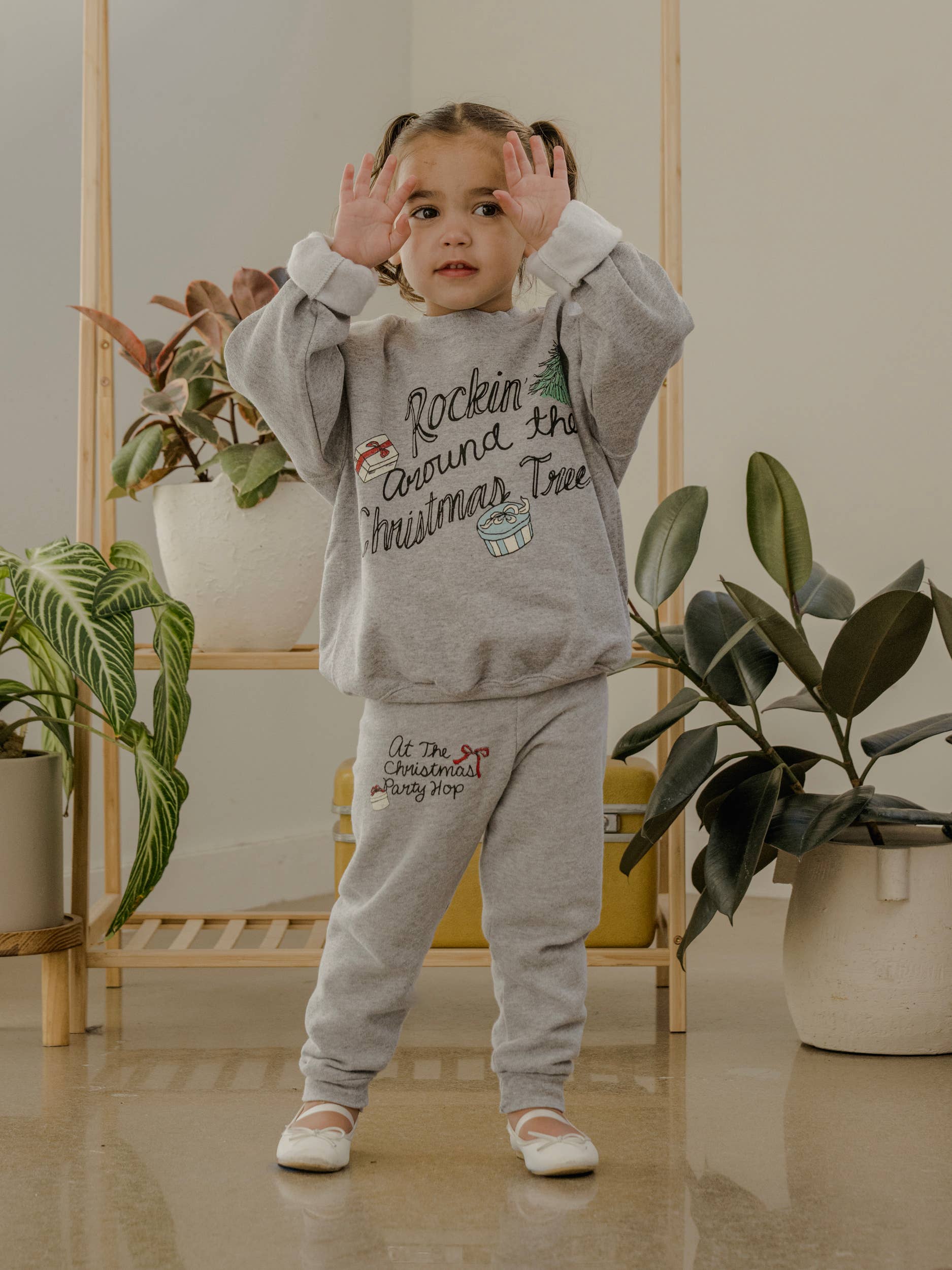 Youth Rockin' Around the Christmas Tree Gray Sweatshirt T-Shirts, Hoodie | PodTeesHub.com