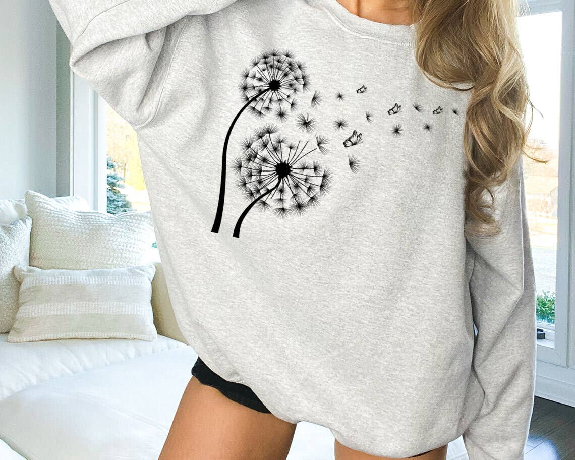Dandelion in the Wind - Boho Nature Outdoors Sweatshirt T-Shirts, Hoodie | PodTeesHub.com