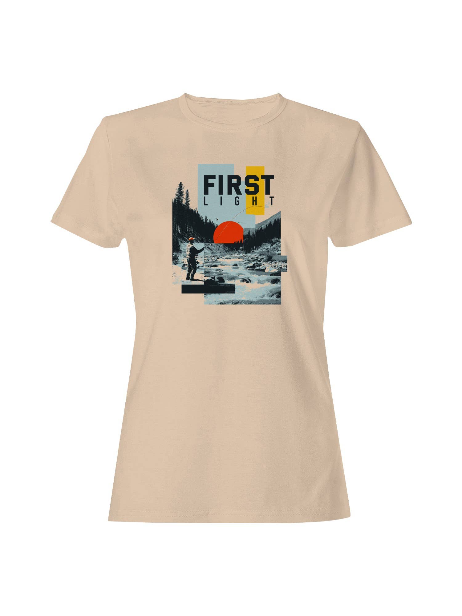 First Light Fly Fishing Landscape Women's T-Shirt Hoodie, Sweatshirt | PodTeesHub.com