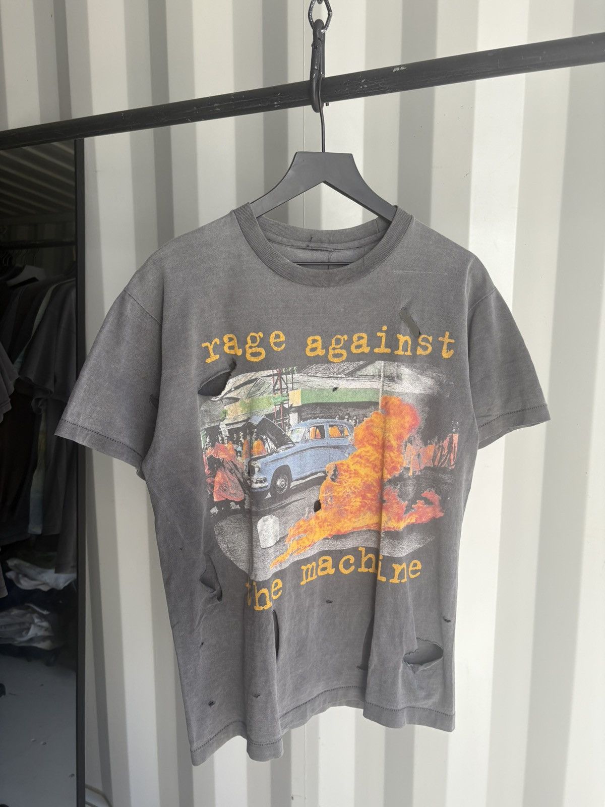 Band Tees Rage Against The Machine Monk Thrashed Faded Erd Grunge Wcc Hoodie, Sweatshirt | PodTeesHub.com
