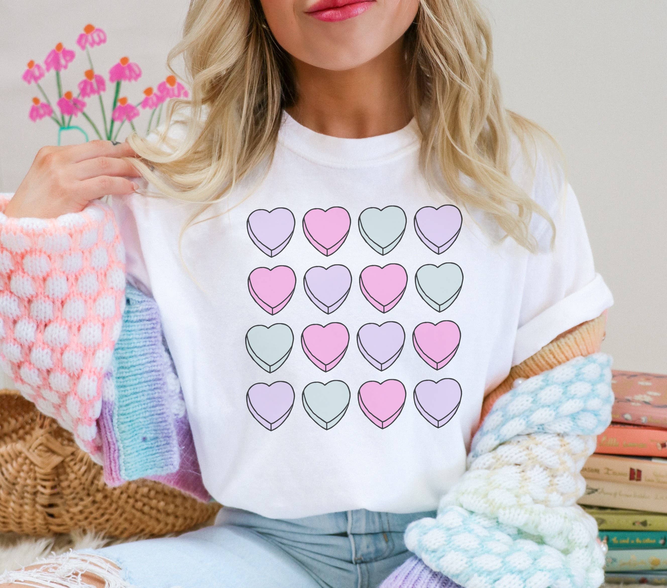 Candy Hearts Valentines Tee Hoodie, Sweatshirt | PodTeesHub.com