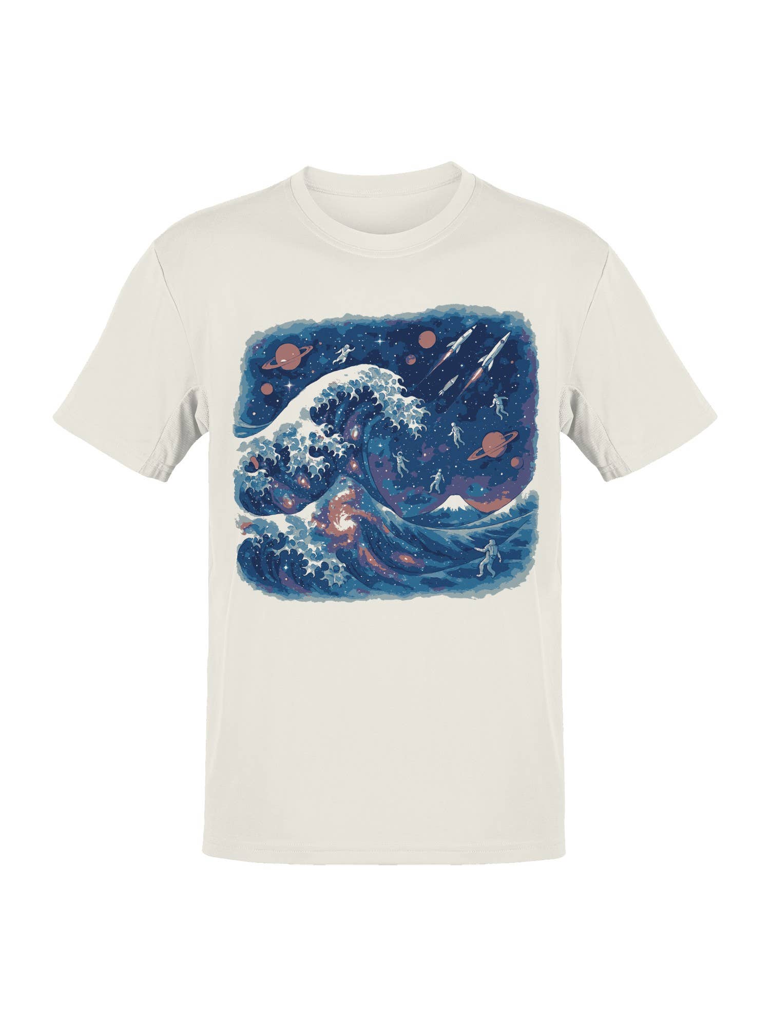 Cosmic Wave Odyssey: Astronauts and Planets Men's T-Shirt Hoodie, Sweatshirt | PodTeesHub.com