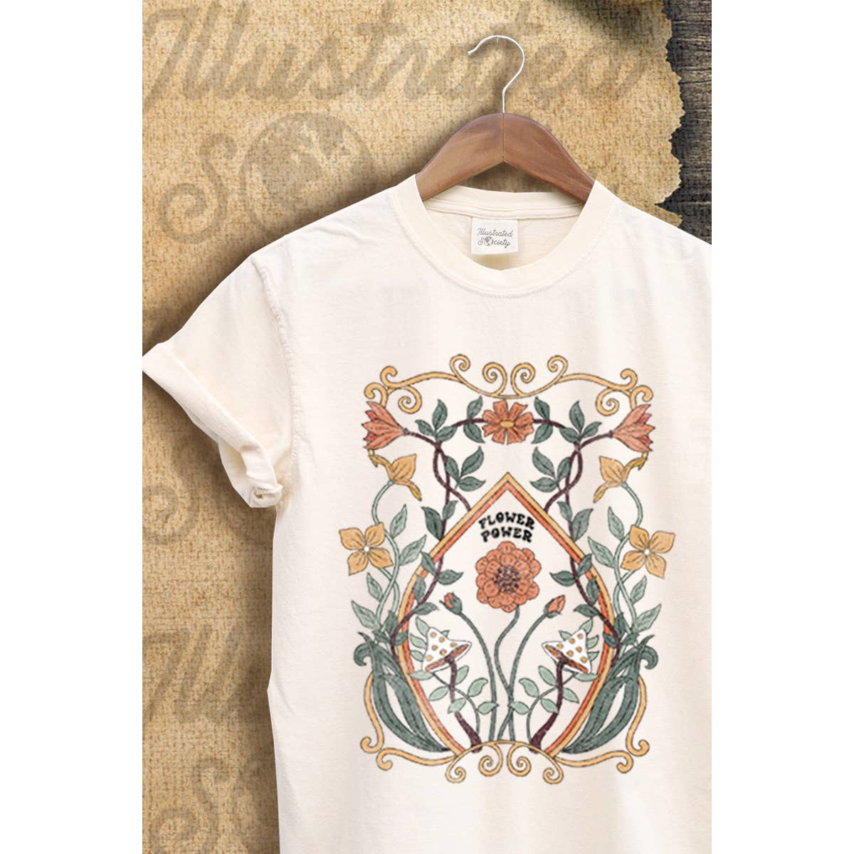 Flower Power Vintage Graphic  Tee Hoodie, Sweatshirt | PodTeesHub.com