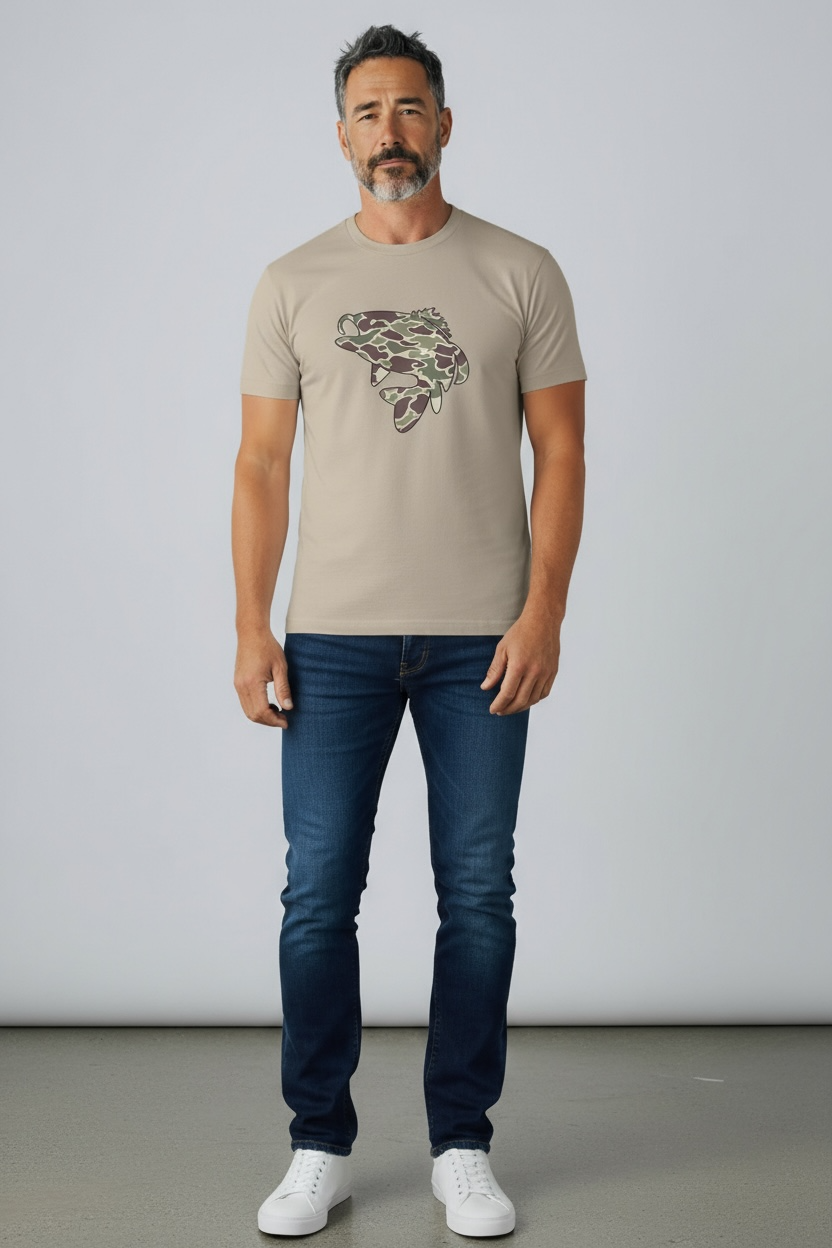 Fish Camo Heather Tan Men’S T-Shirt Hoodie, Sweatshirt | PodTeesHub.com