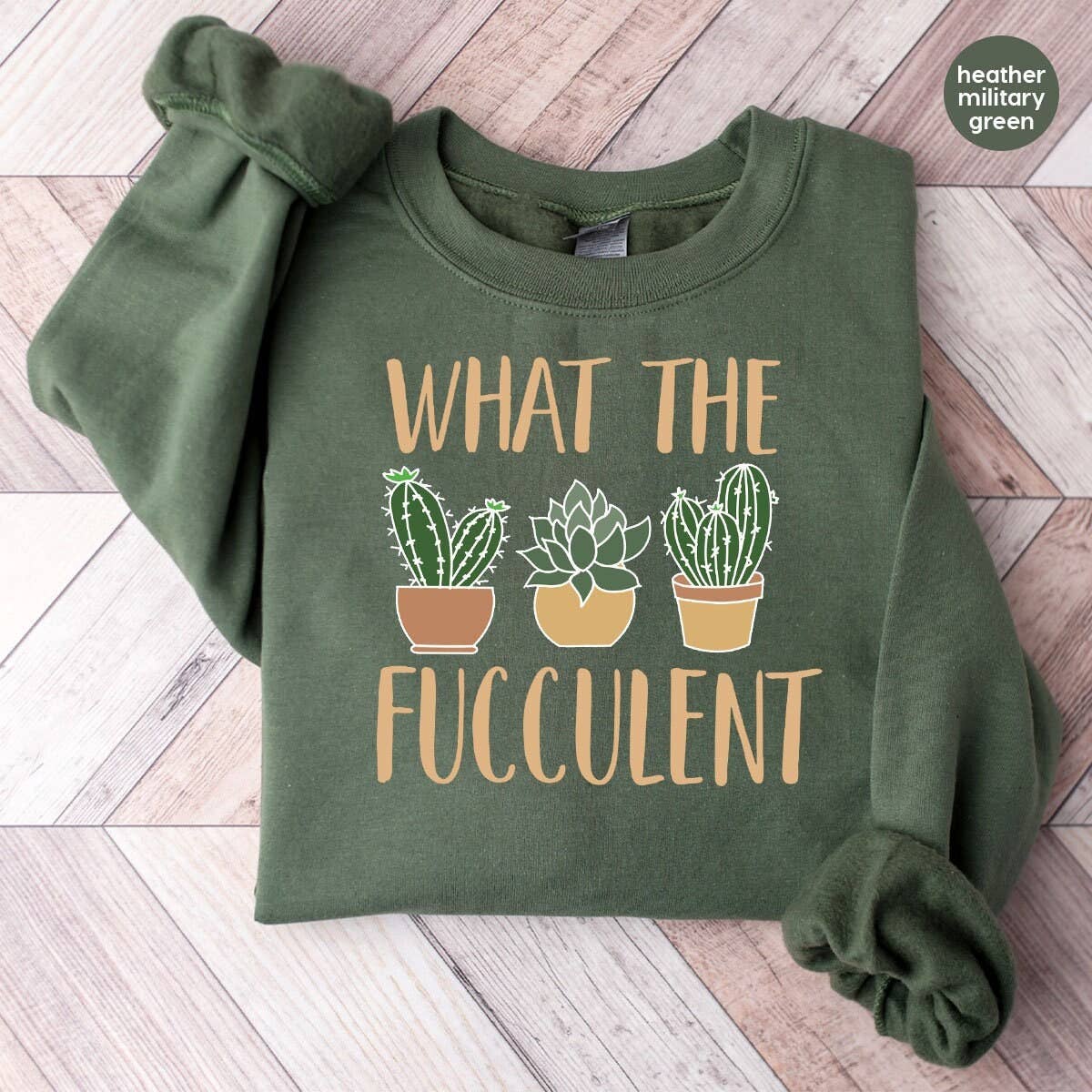 Succulent Cactus Sweatshirt, Funny Graphic Crewneck Shirt Hoodie | PodTeesHub.com