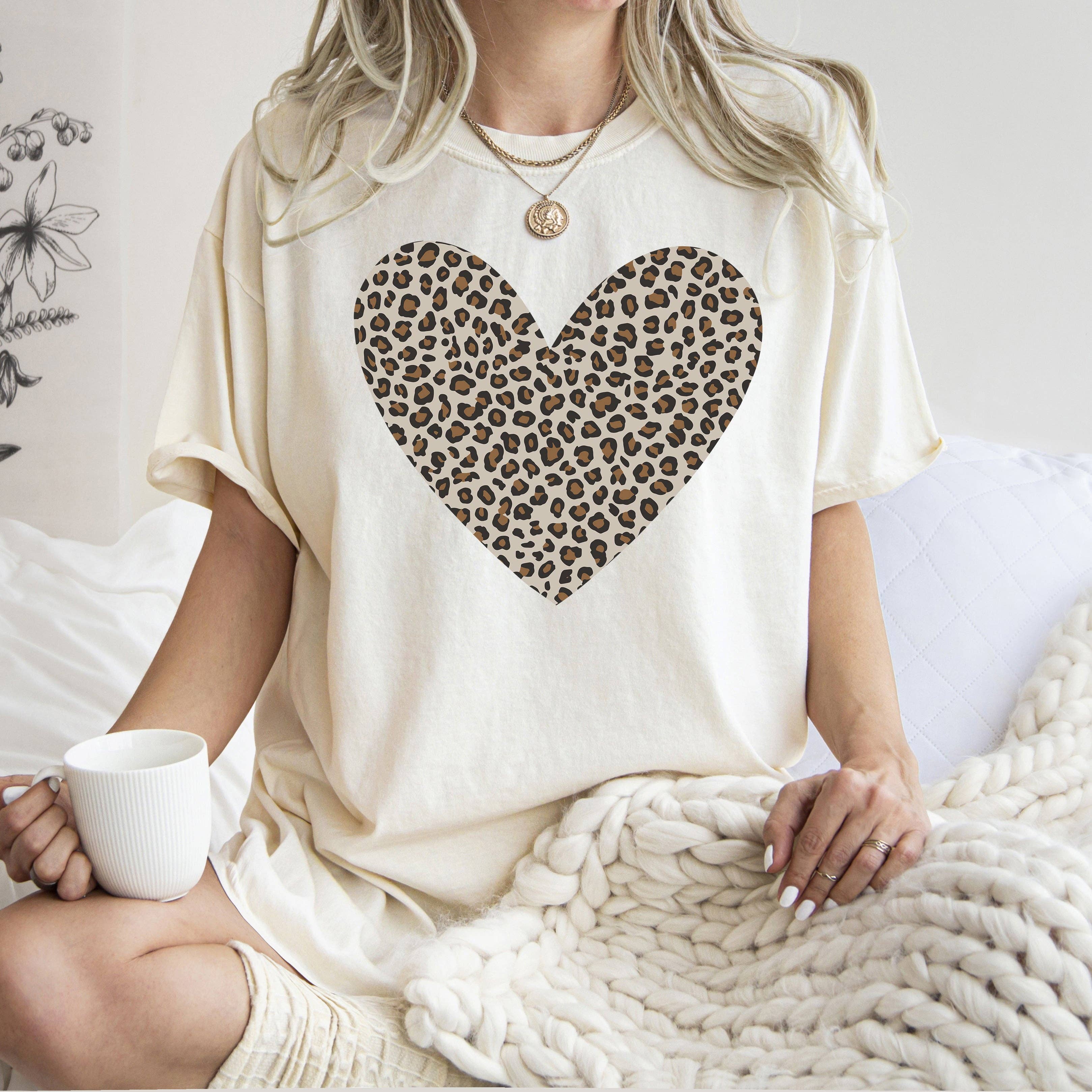 Classic Leopard Print Valentine's Day Heart, Love, T-Shirt Hoodie, Sweatshirt | PodTeesHub.com